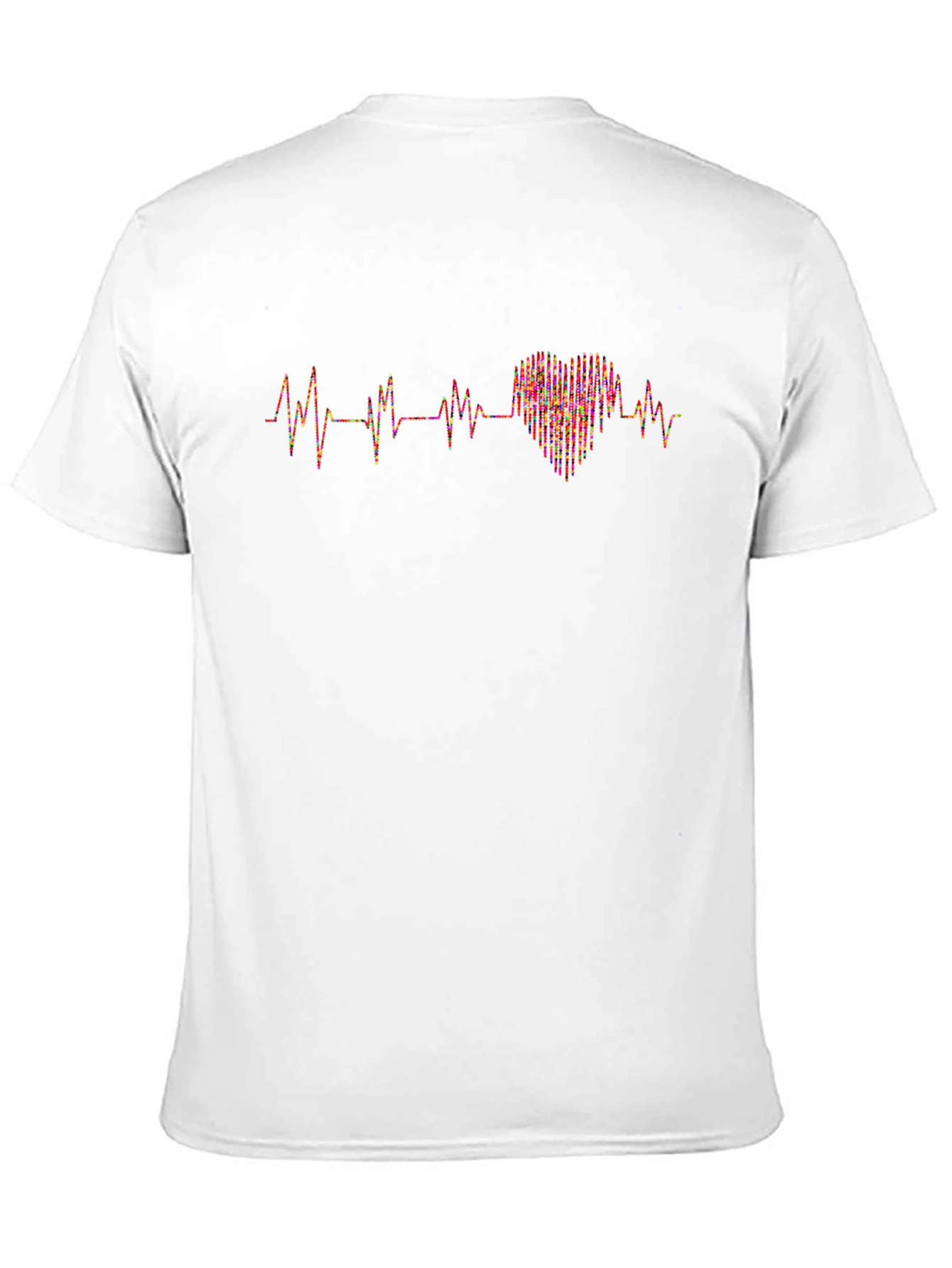 Black Heartbeat Heart Graphic Men's Black Tee view 11
