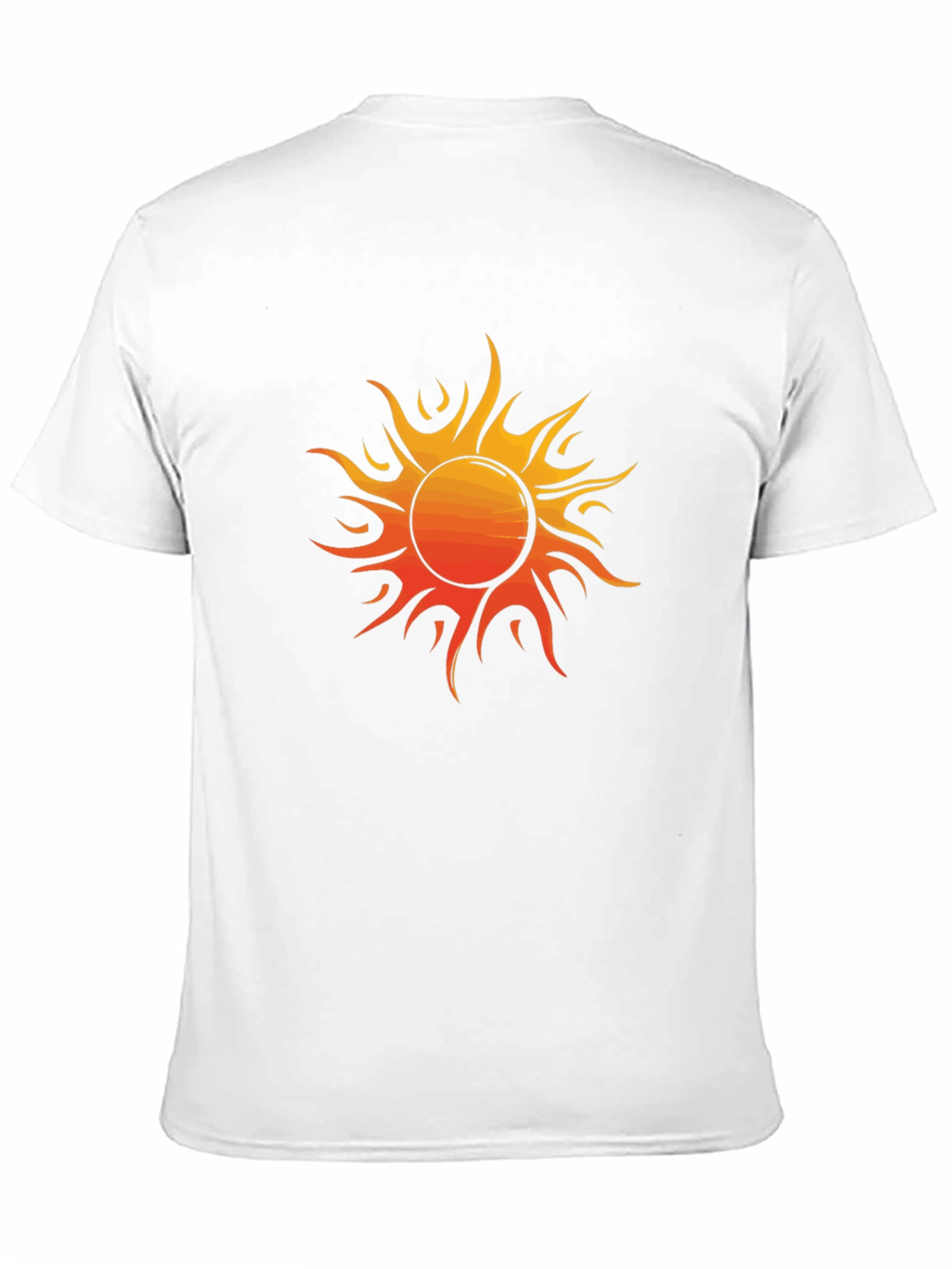 Black Fiery Sun Graphic Tee - Bold Black Cotton Shirt view 11