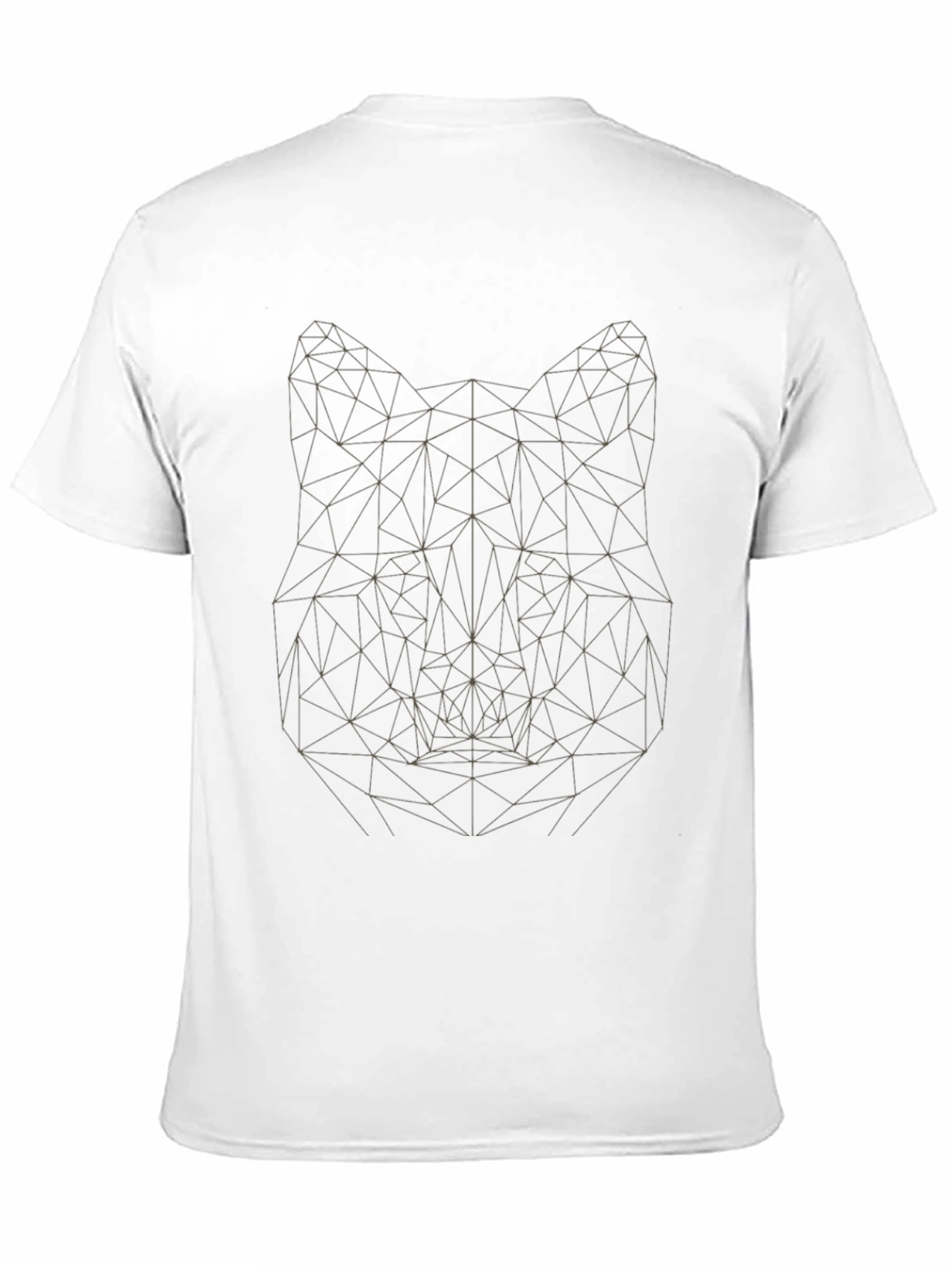 Black Geometric Wolf Graphic Tee - Modern Minimalist Design view 11