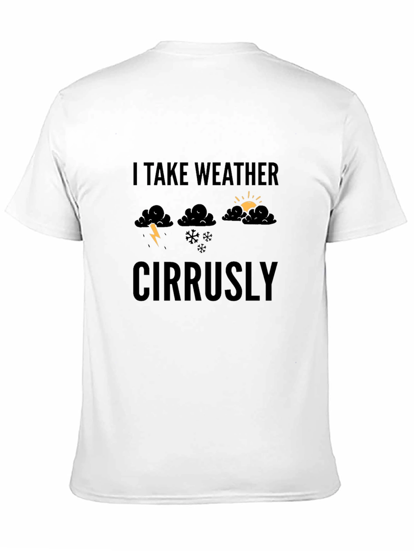 Black Funny Weather Graphic Tee - "I Take Weather Cirrusly" view 11