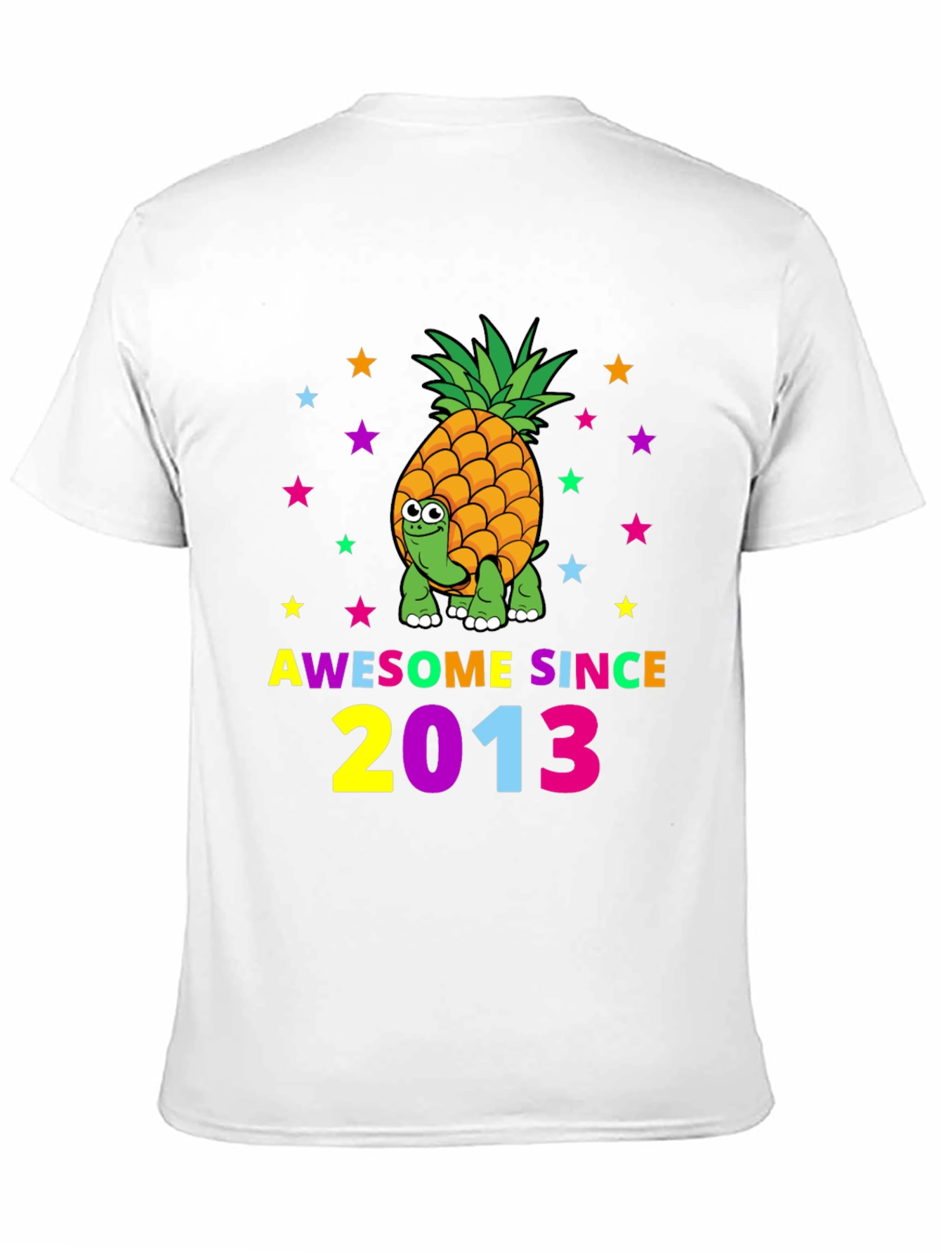 Black Awesome Since 2013 Pineapple Turtle Graphic T-Shirt view 11