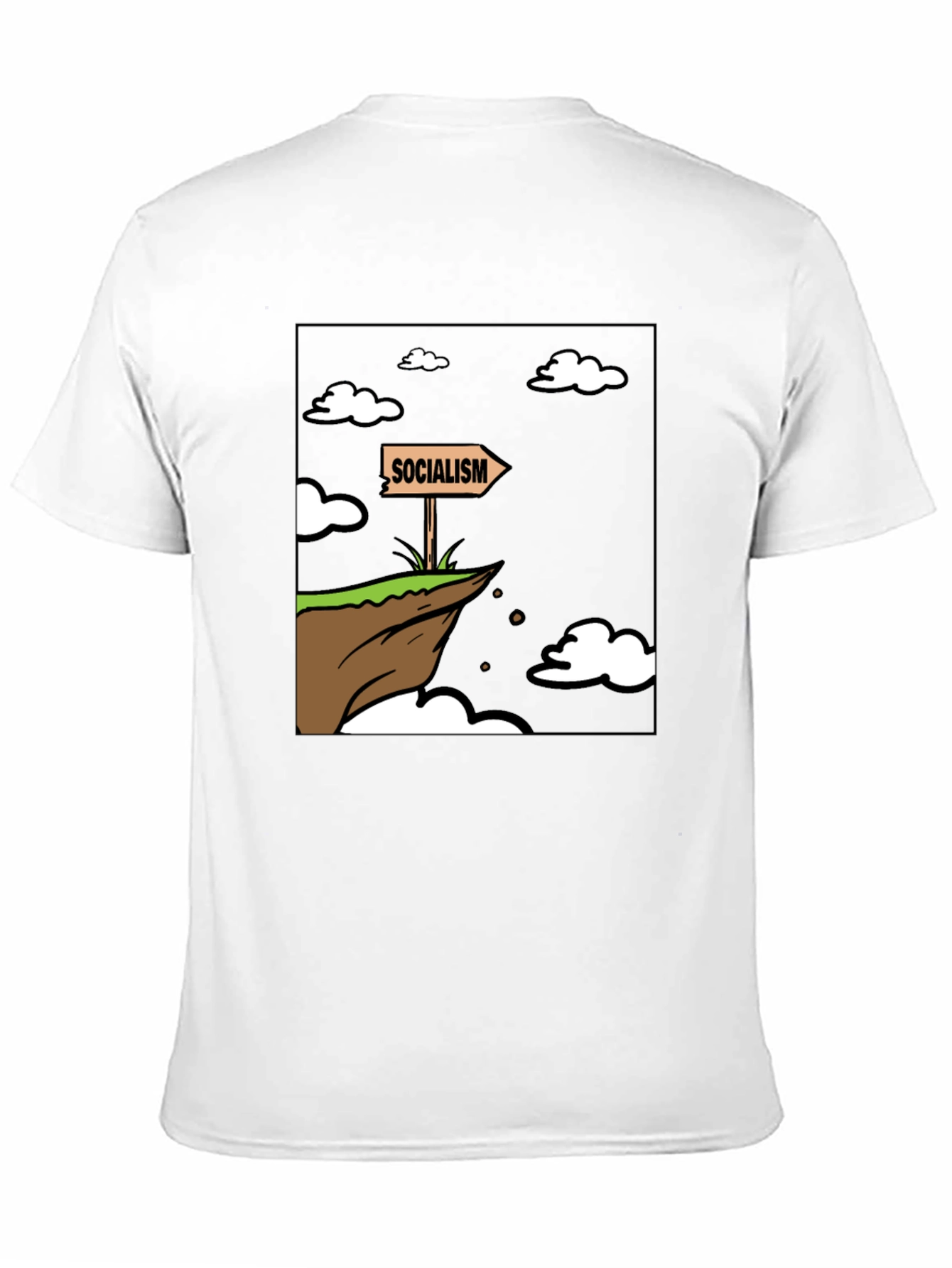 Black Socialism Cliff Edge Humor Graphic Tee view 11