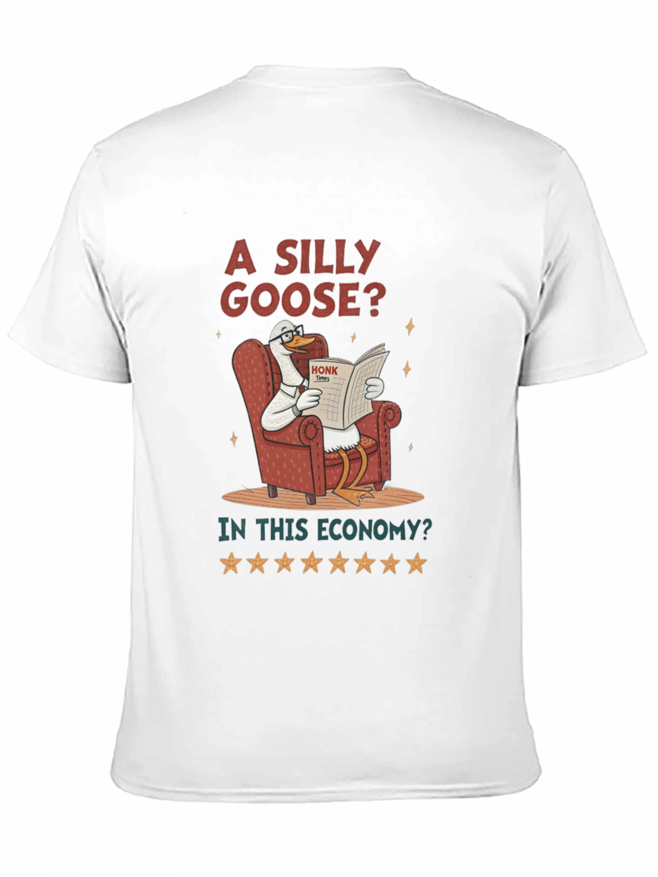 Black Silly Goose Economy T-Shirt - Humorous Graphic Tee view 11