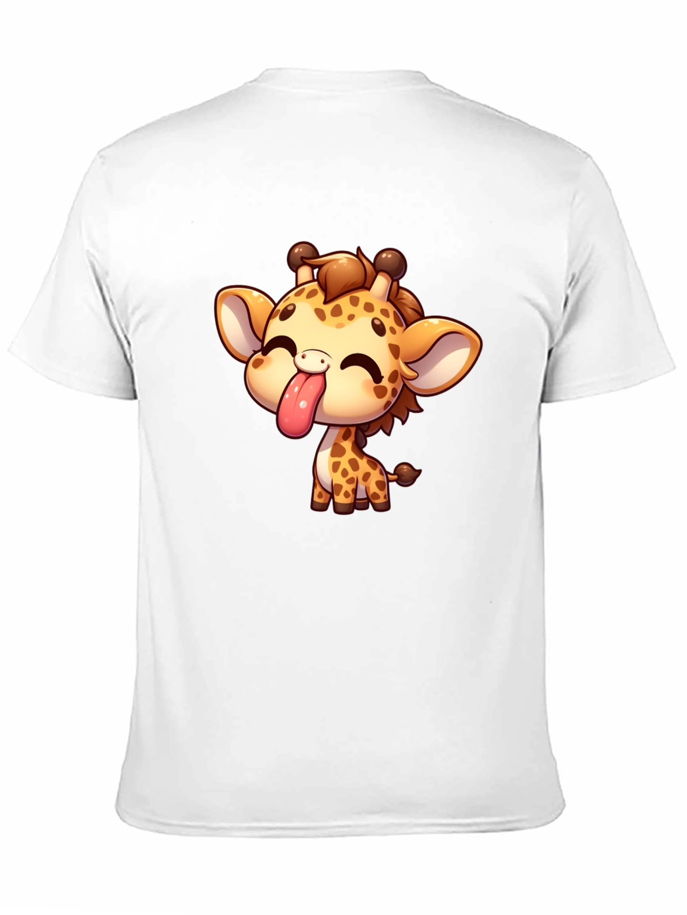Black Cute Cartoon Giraffe Black T-Shirt view 11