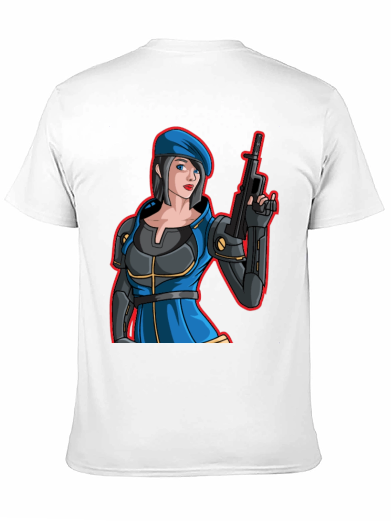 Black Cartoon Soldier Woman T-Shirt view 11