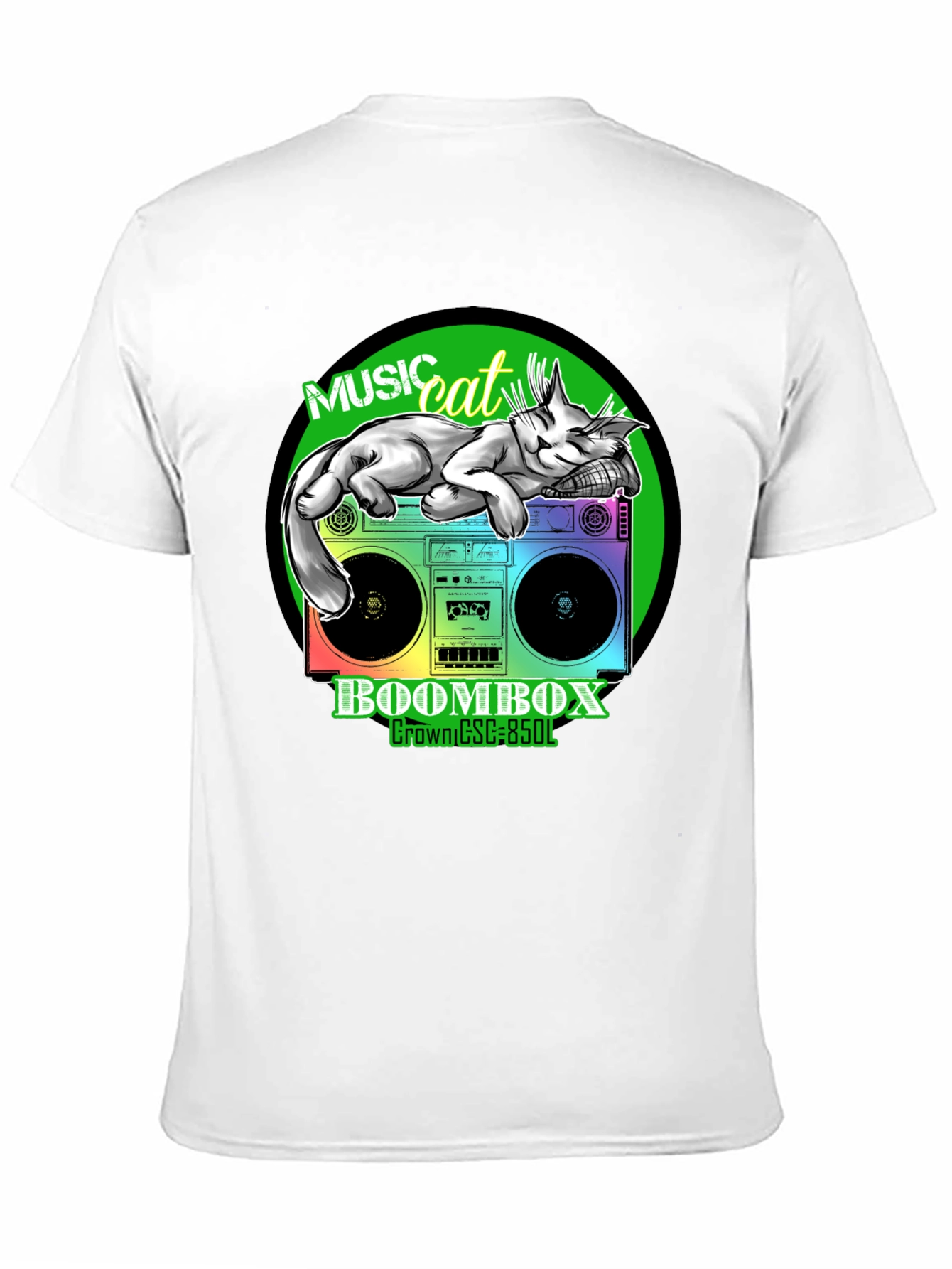 Black Music Cat Boombox Graphic Tee view 11