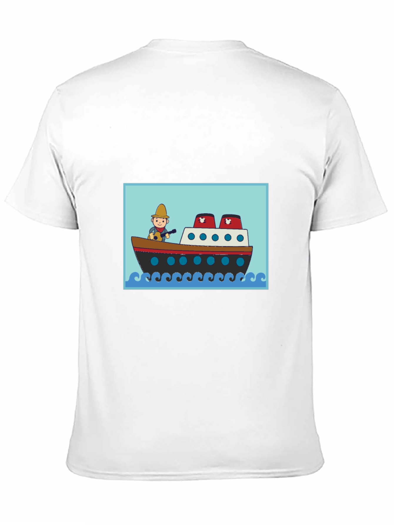 Black Cartoon Ship T-Shirt - Novelty Graphic Tee view 11