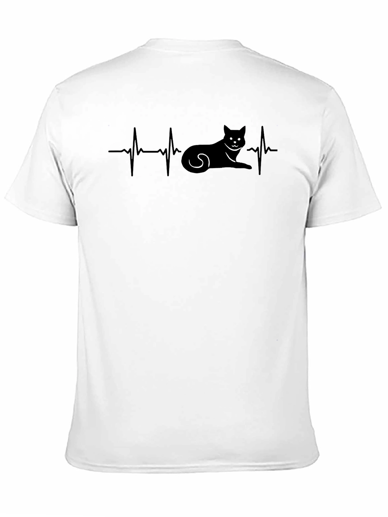 Black Cat Heartbeat T-Shirt - Novelty Tee for Cat Lovers view 11