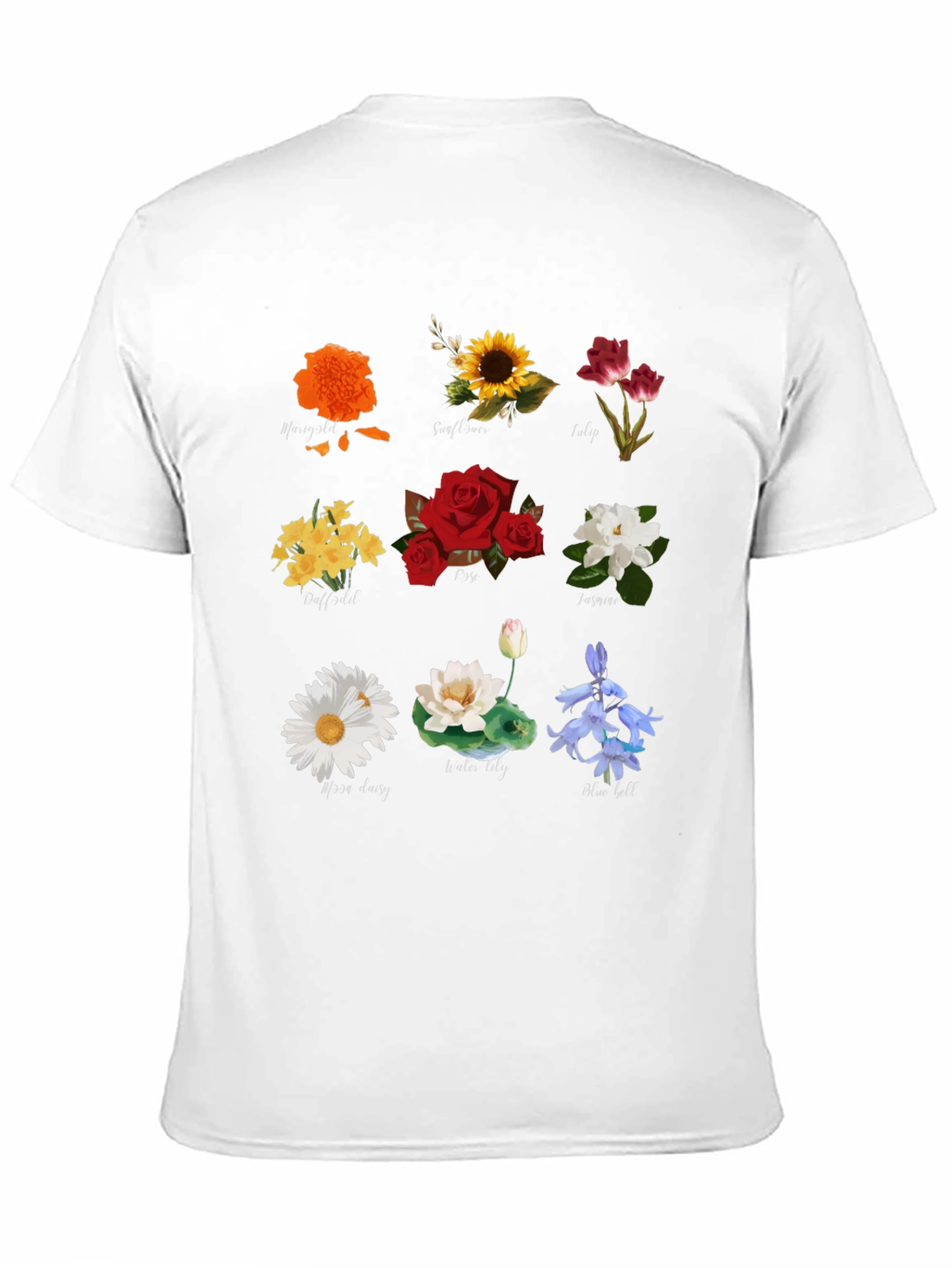 Black Floral T-Shirt with Assorted Flower Prints view 11