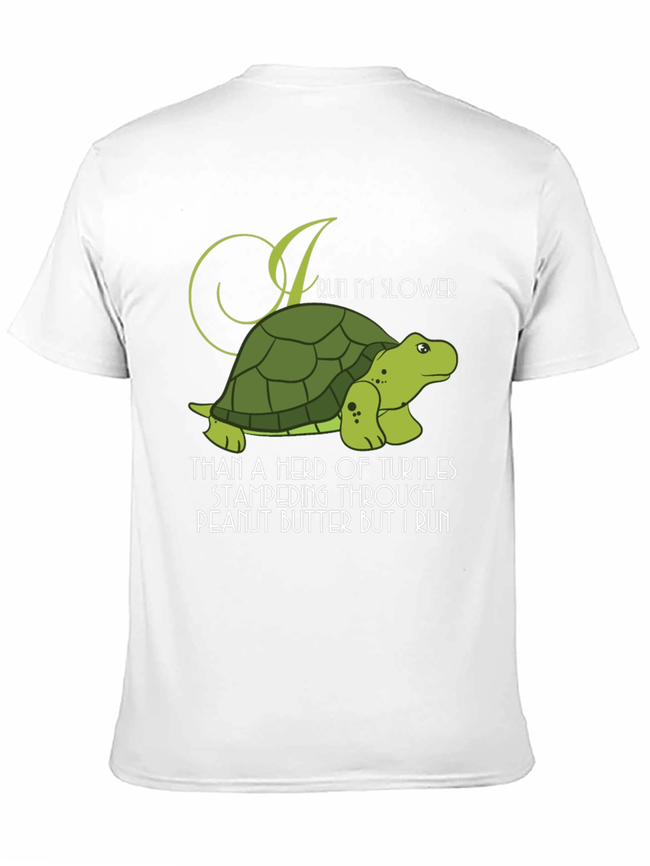 Black Funny Turtle Run Slower T-Shirt - Novelty Graphic Tee view 11