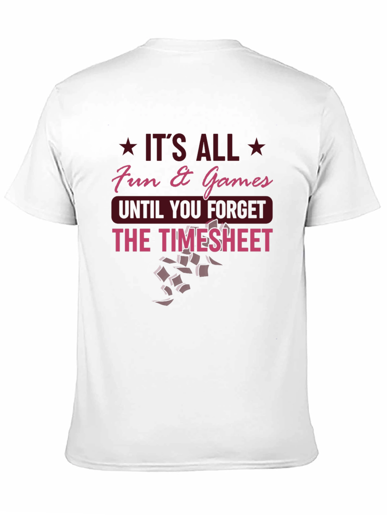 Black Fun & Games Timesheet T-Shirt view 11