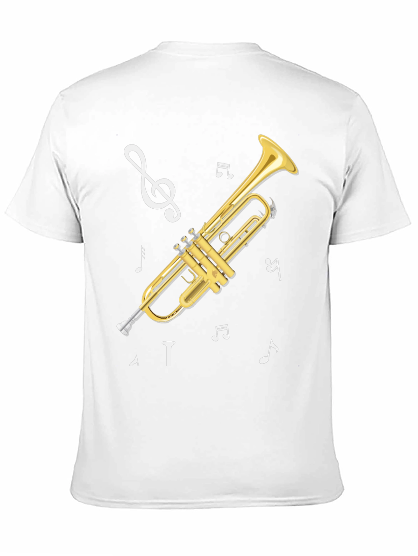 Black Trumpet Musical Notes Graphic T-Shirt view 11