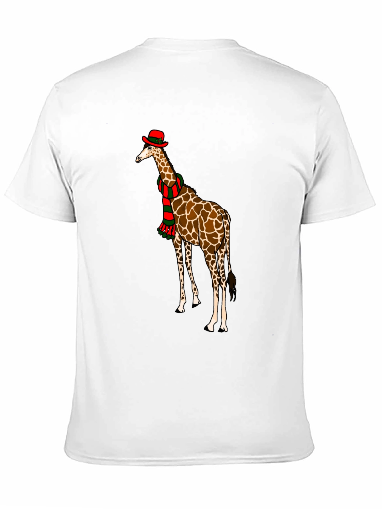Black Giraffe Christmas T-Shirt, Holiday Apparel view 11