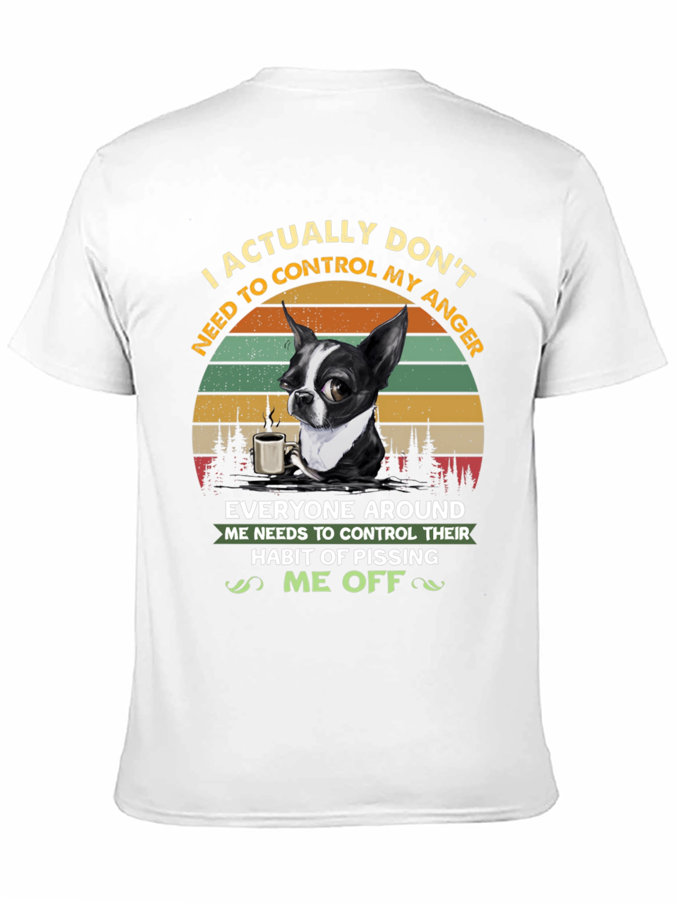 Black Funny Dog Lover T-Shirt - I Actually Don't Need To Control My Anger view 11