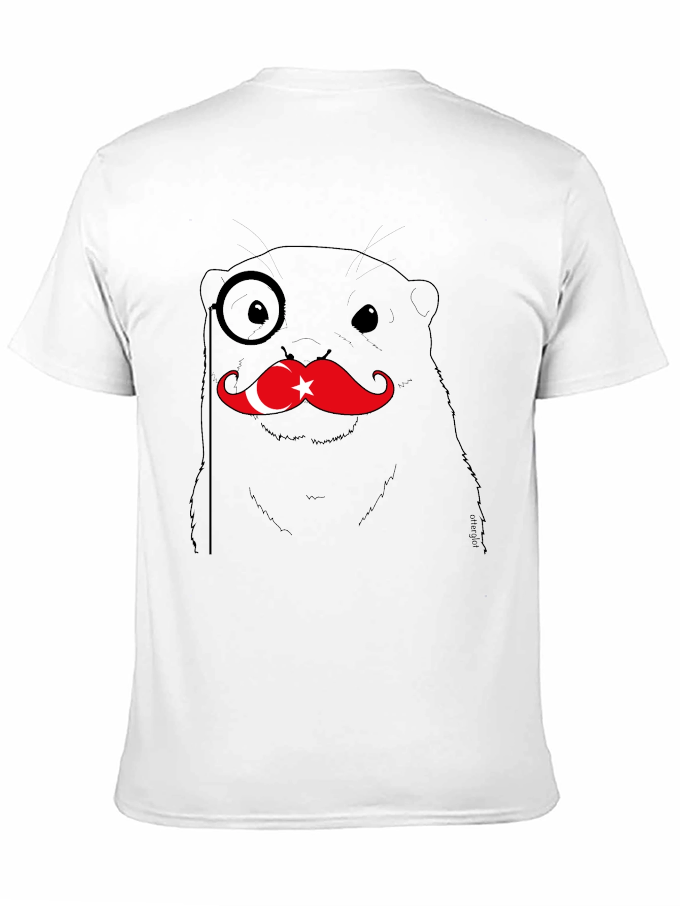 Black Turkey Otter Monocle Graphic Tee - Black view 11