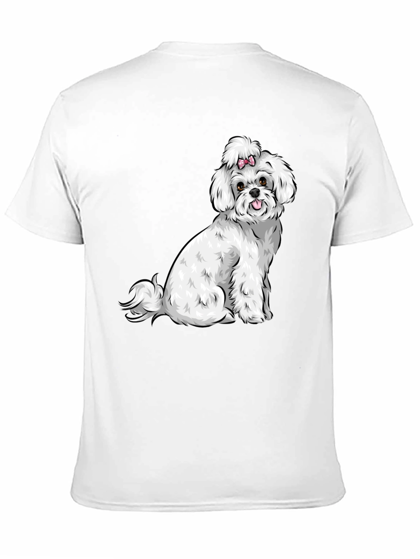 Black Cute Dog Graphic Tee - Black Cotton T-Shirt view 11