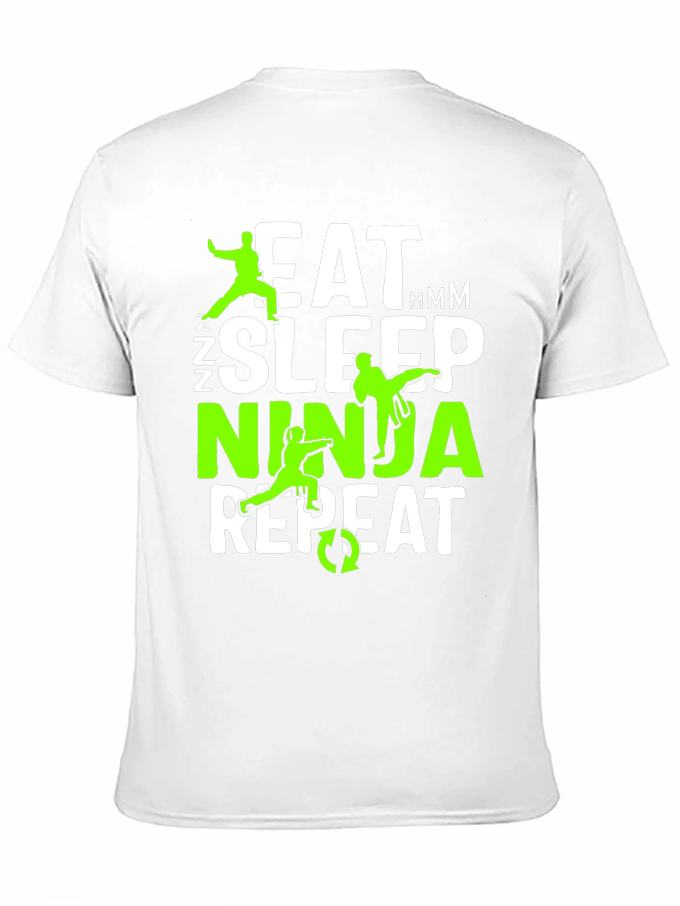 Black Eat Sleep Ninja Repeat Graphic Tee view 11