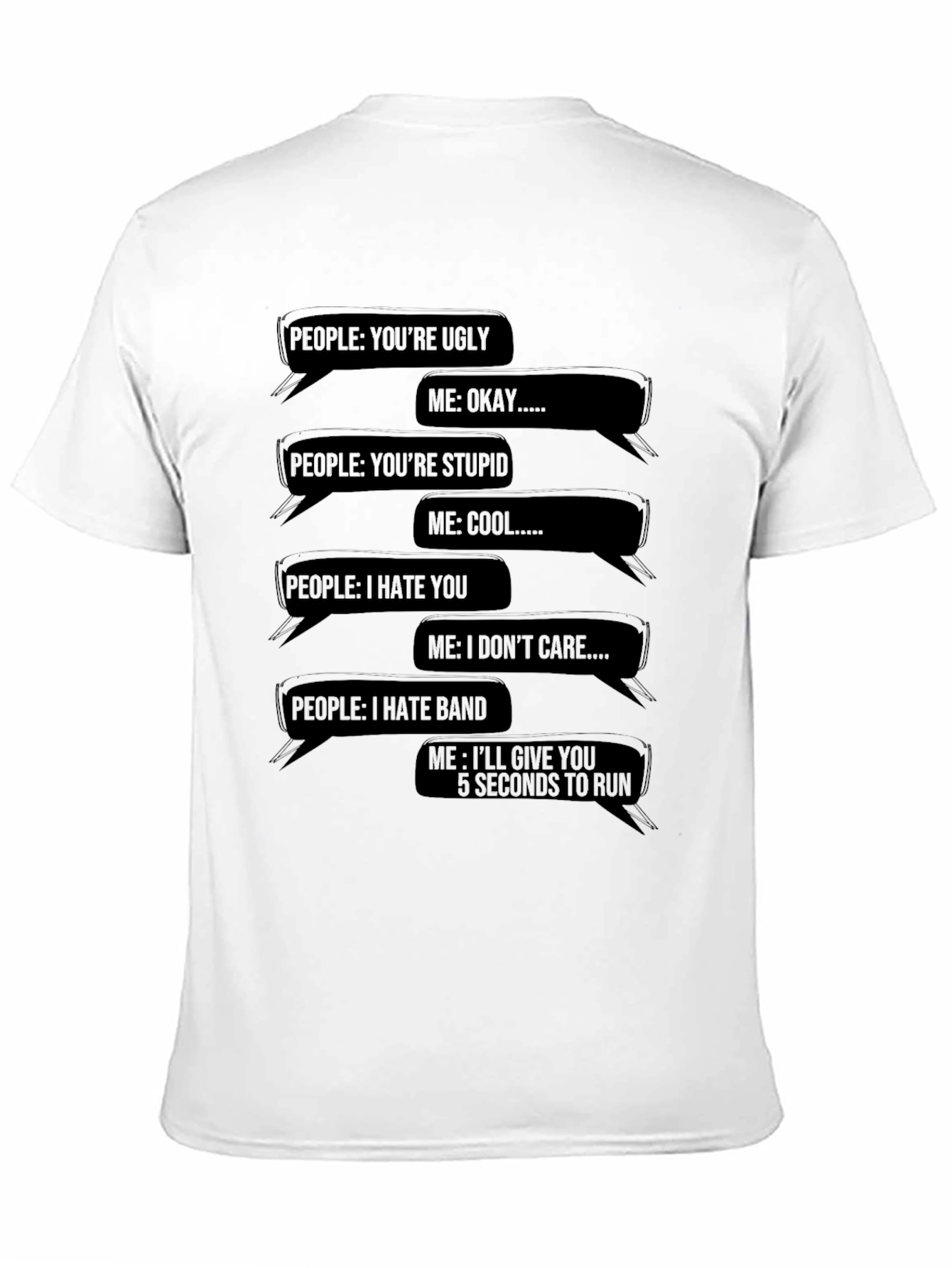 Black Sarcastic Text Message T-Shirt - Funny Graphic Tee view 11
