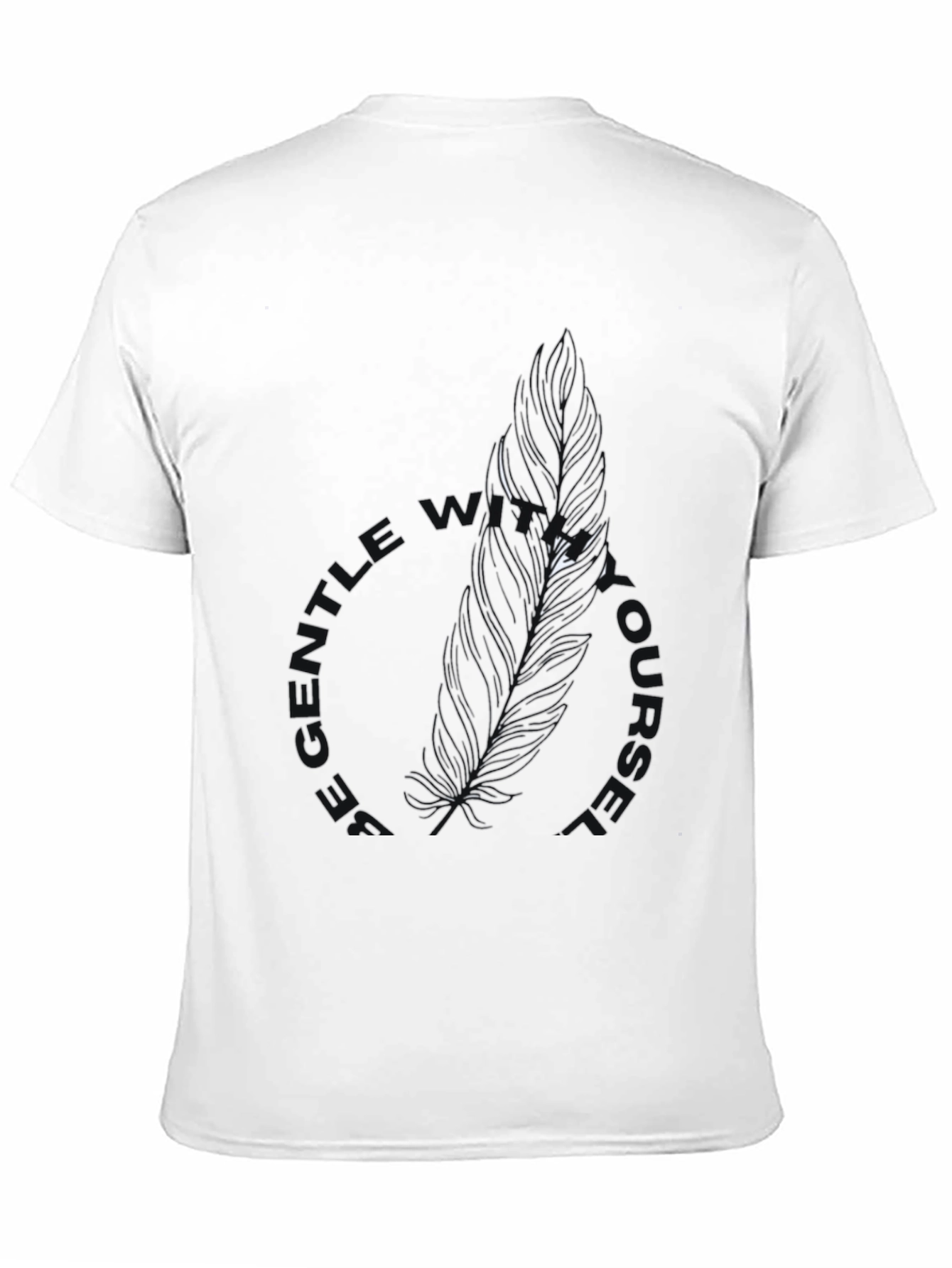 Black Be Gentle With Yourself Black Feather Tee view 11