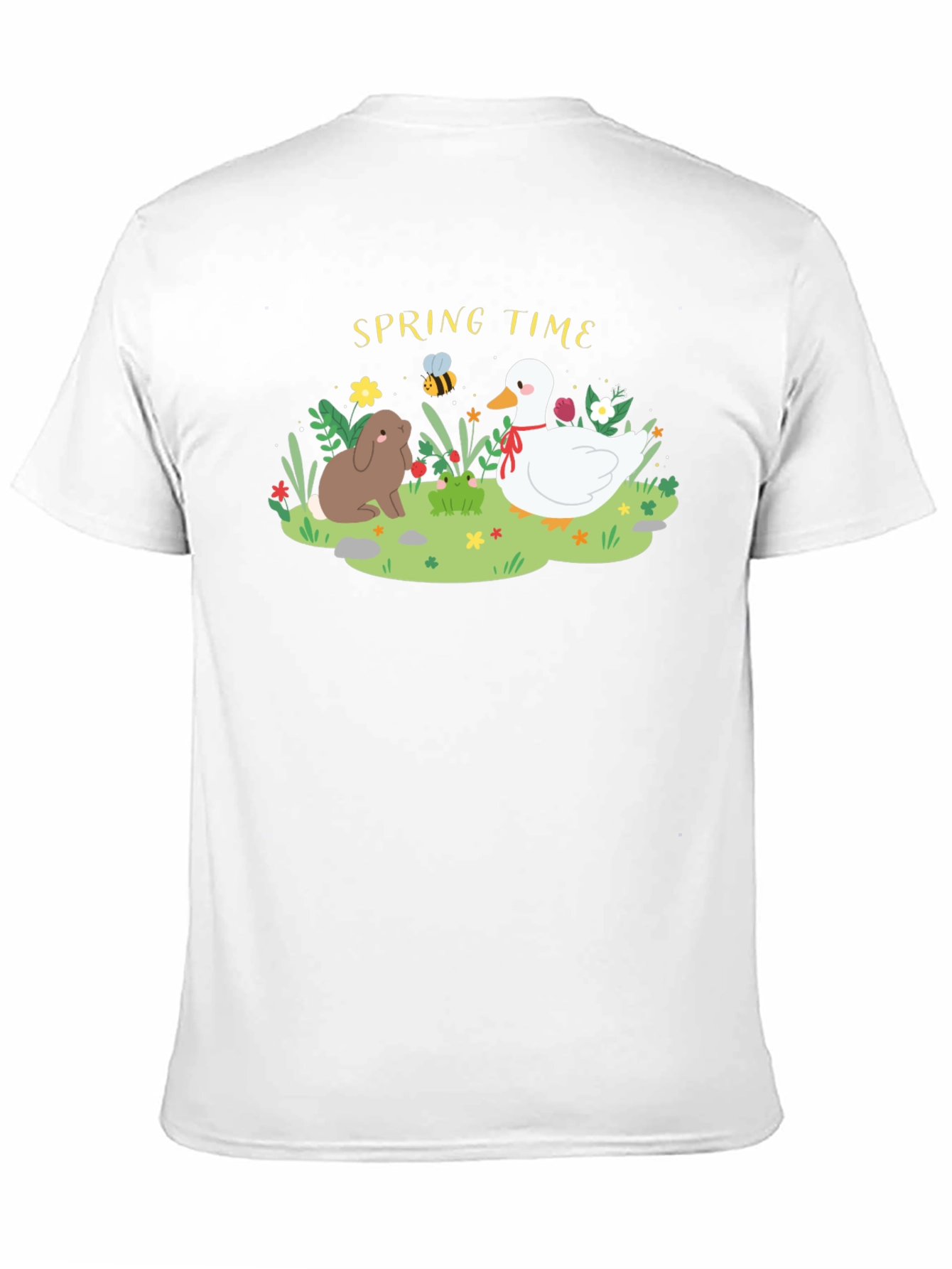 Black Spring Time Rabbit & Duck Graphic Tee view 11