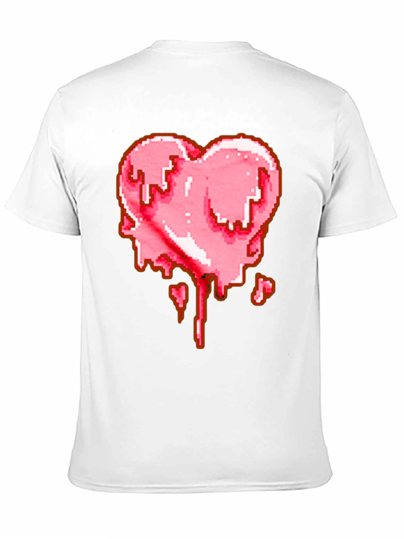Black Pixelated Melting Heart Graphic T-Shirt view 11