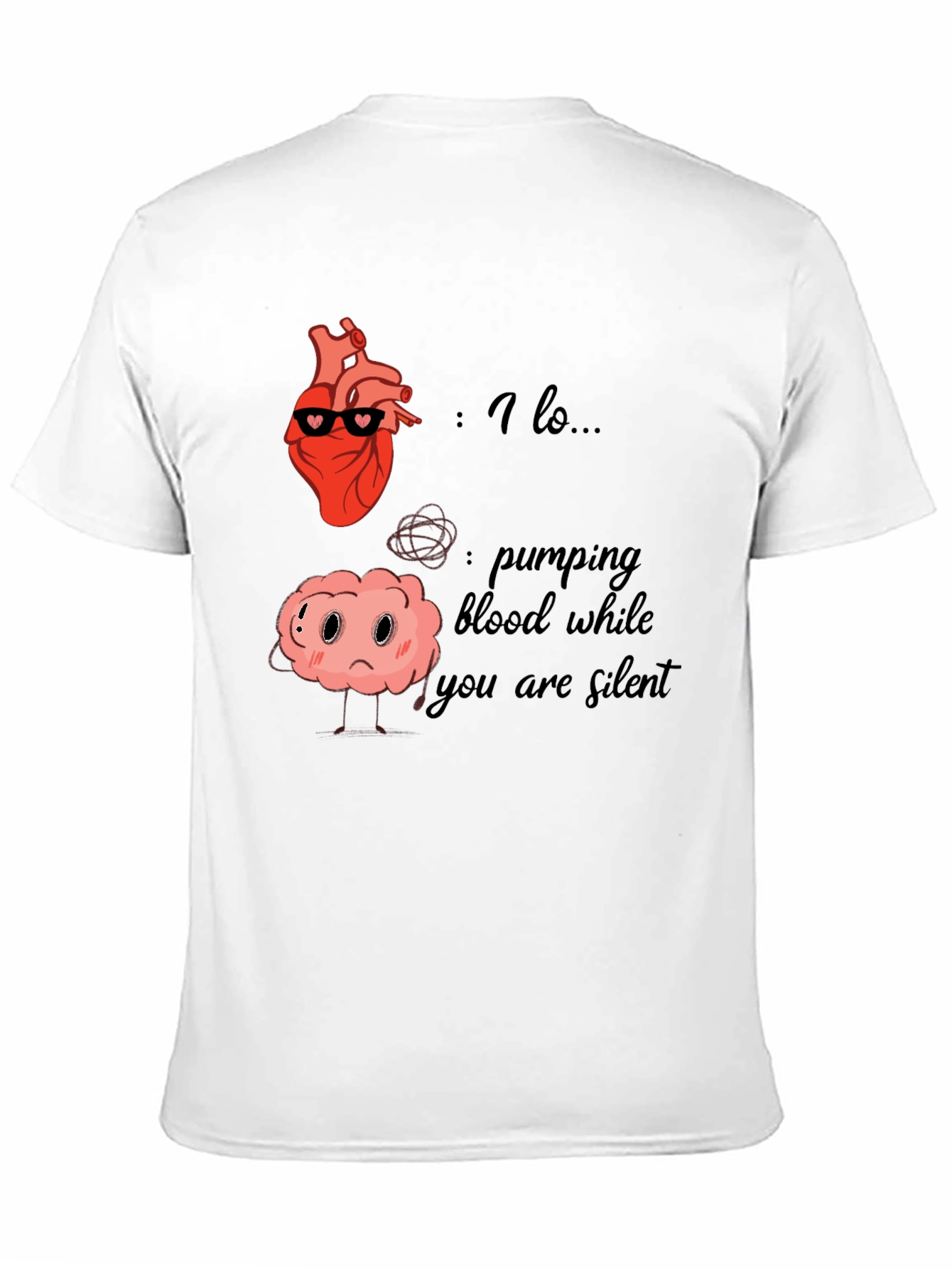 Black Heart and Brain T-Shirt - Funny Anatomy Graphic Tee view 11