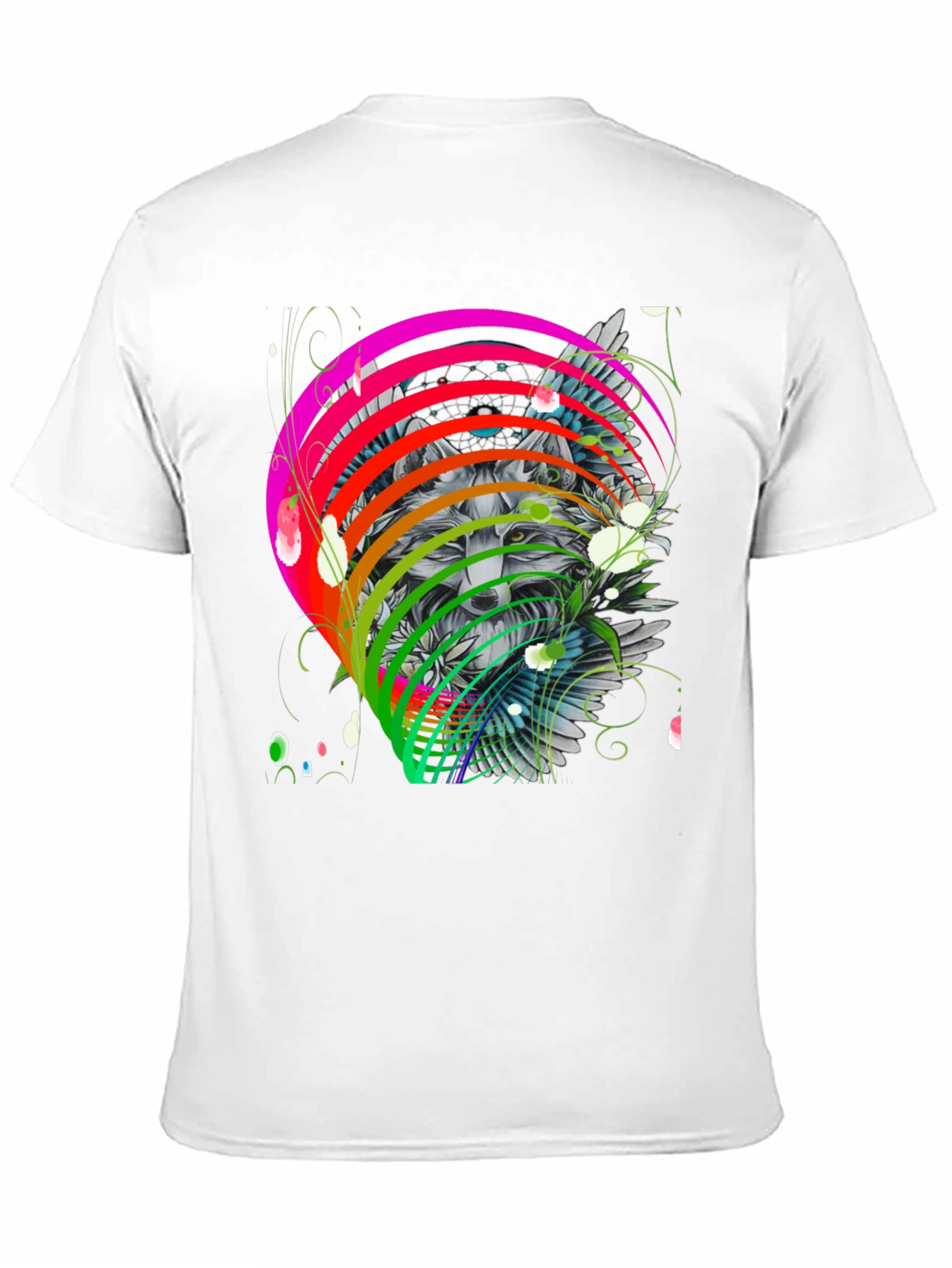 Black Wolf Rainbow T-Shirt - Men's Graphic Tee view 11