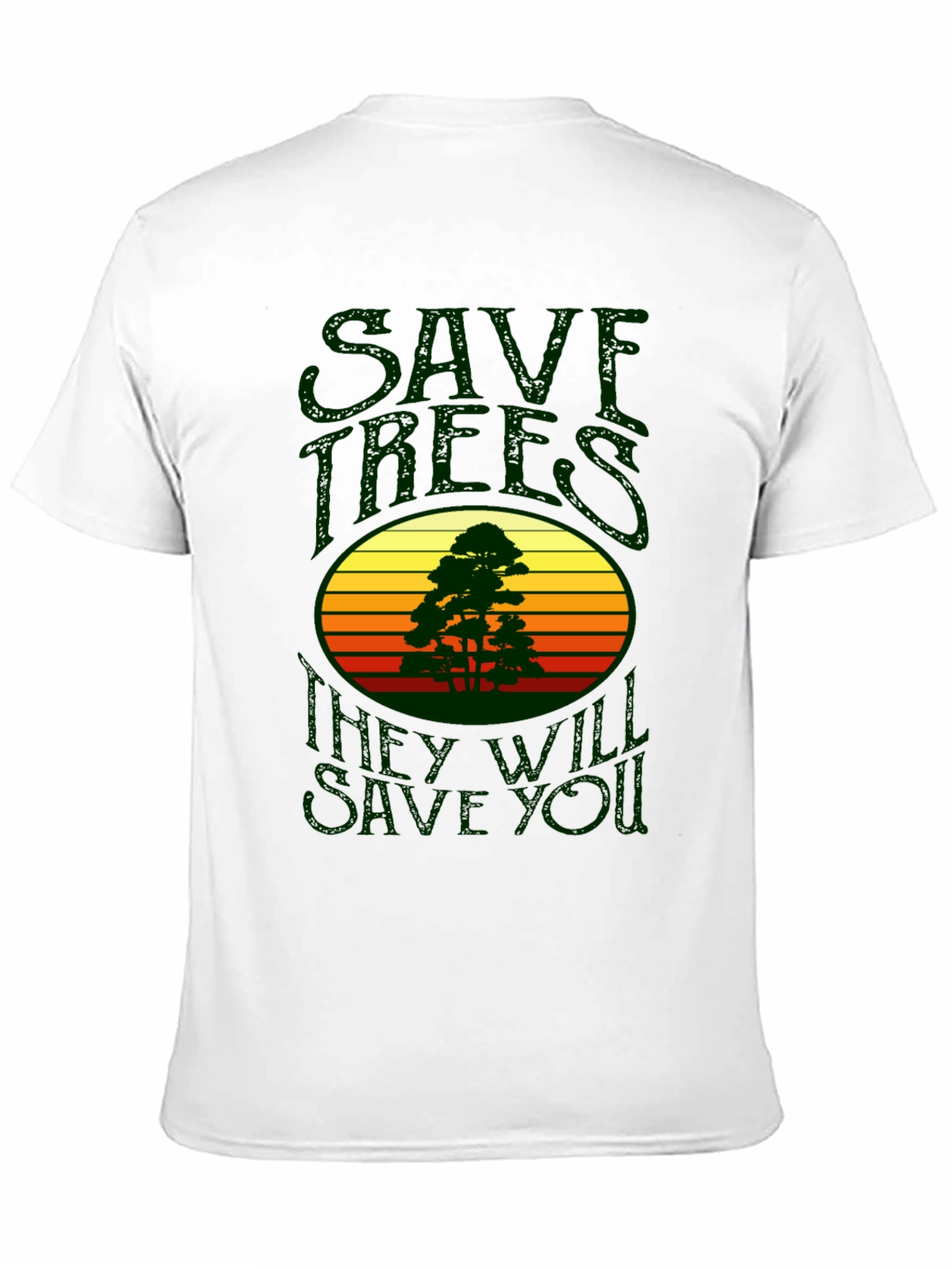 Black Save Trees T-Shirt - Retro Design view 11