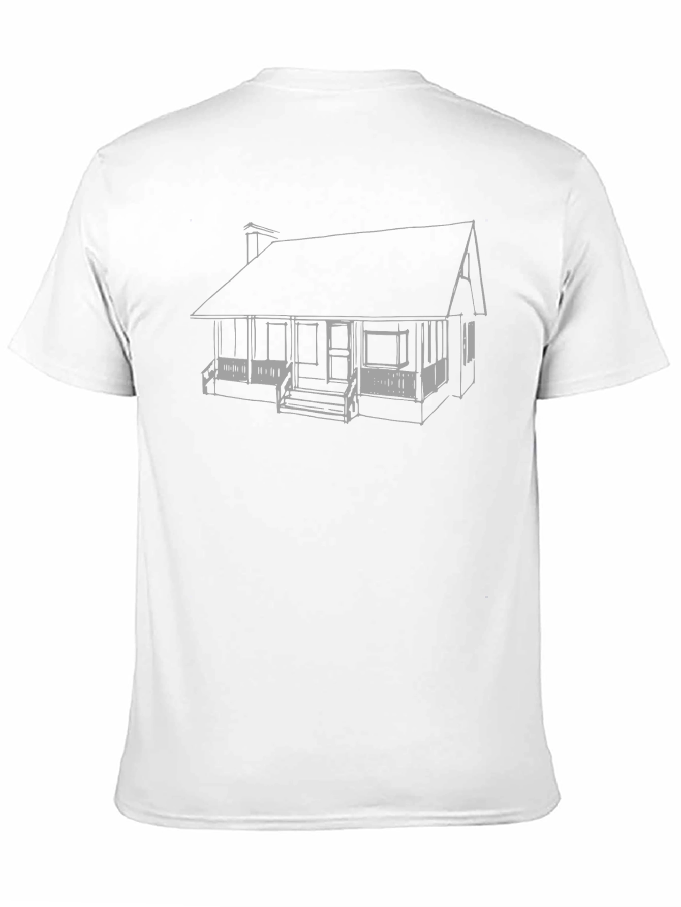 Black Cabin Sketch Graphic Tee - Cool Casual Style view 11
