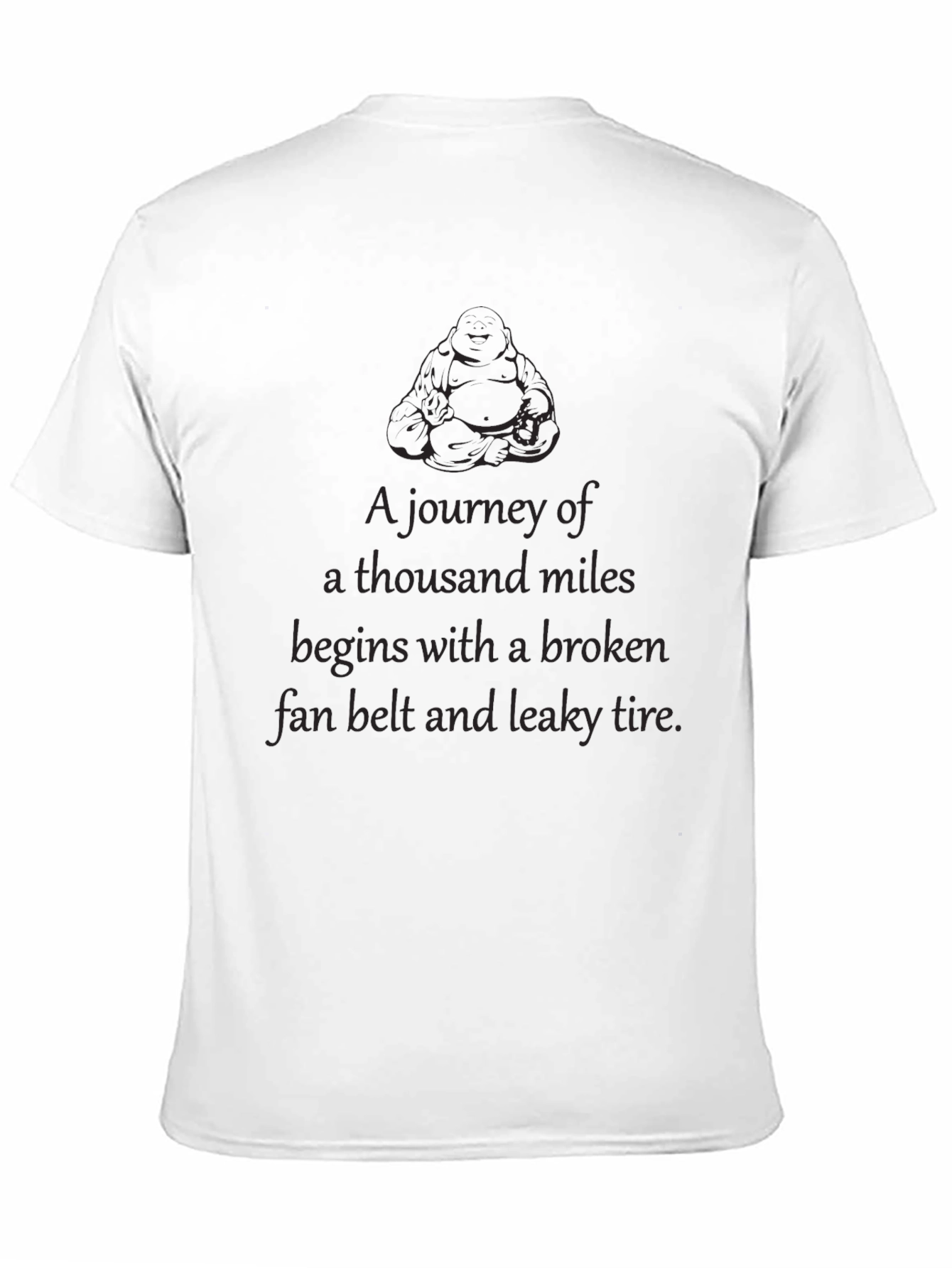 Black Journey of Thousand Miles Funny Graphic T-Shirt view 11