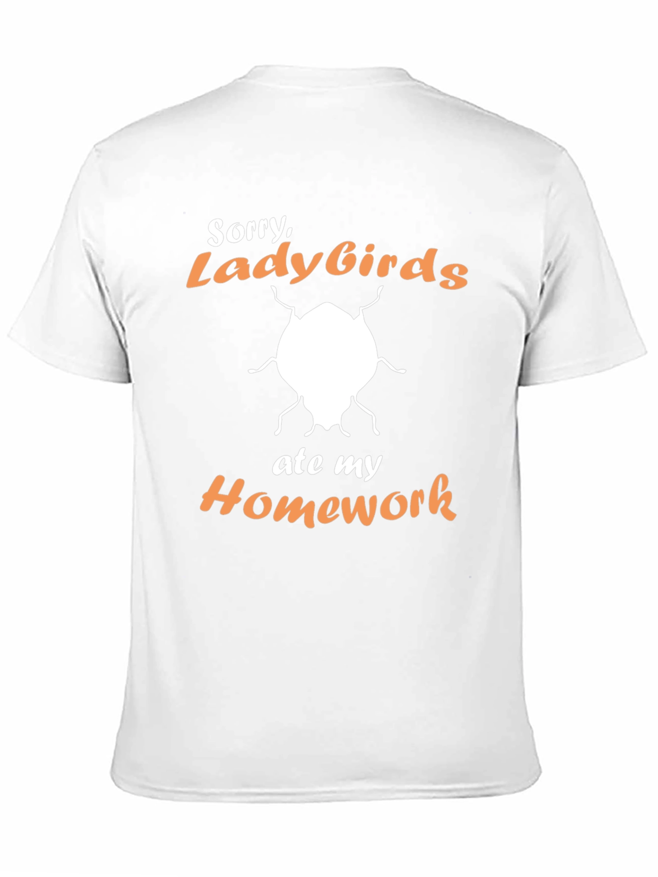Black Funny "Ladybirds Ate My Homework" Graphic T-Shirt view 11