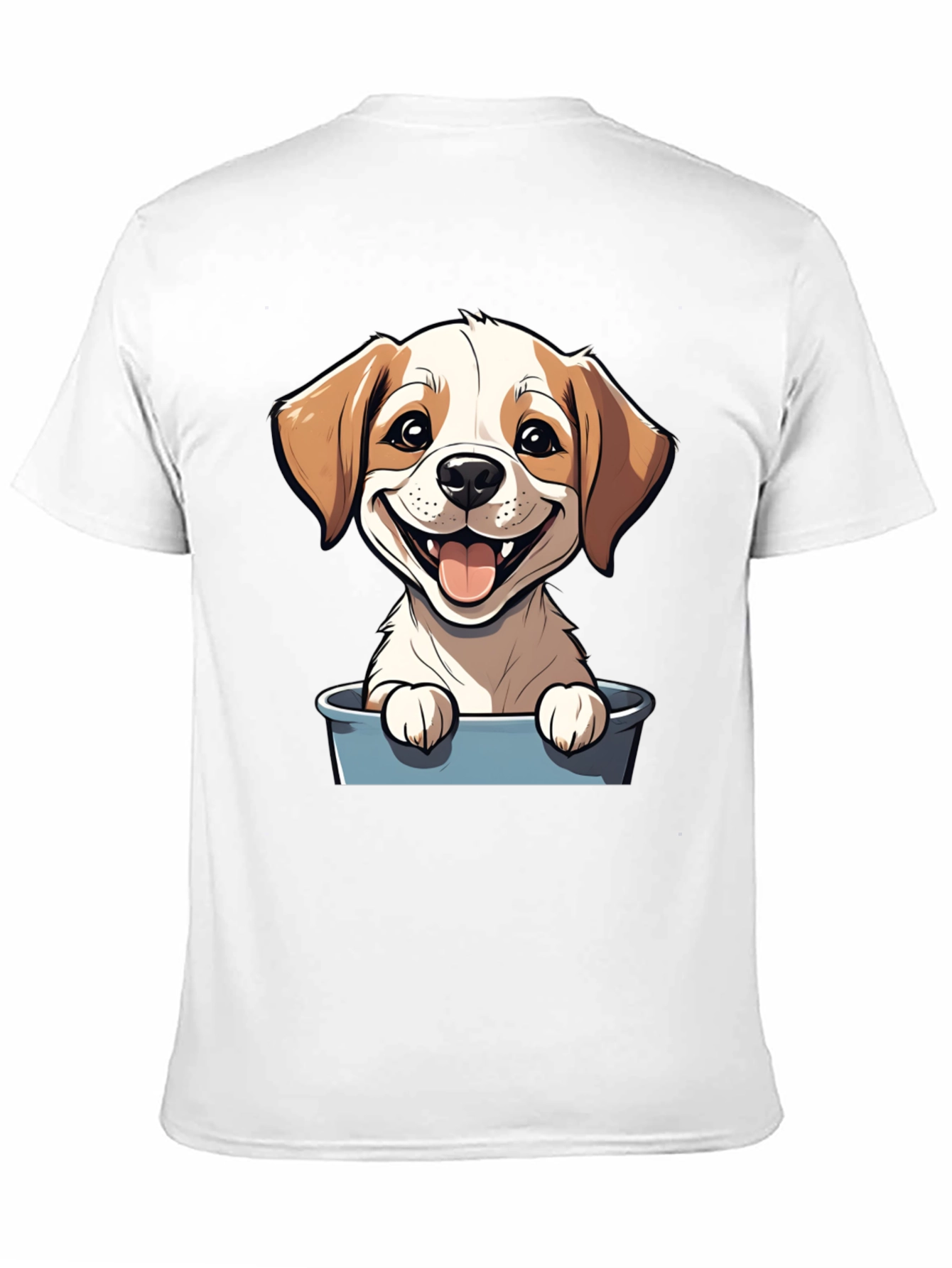 Black Cute Puppy in Bucket Graphic T-Shirt view 11