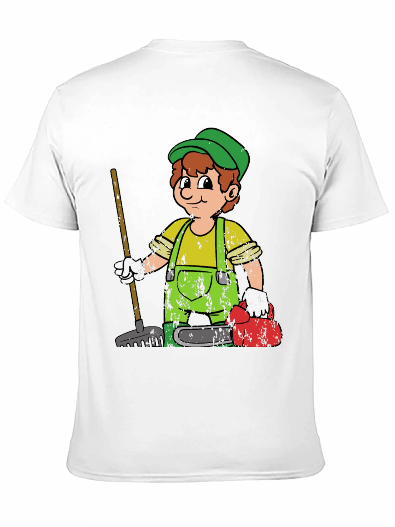 Black Cartoon Gardener Black T-Shirt view 11
