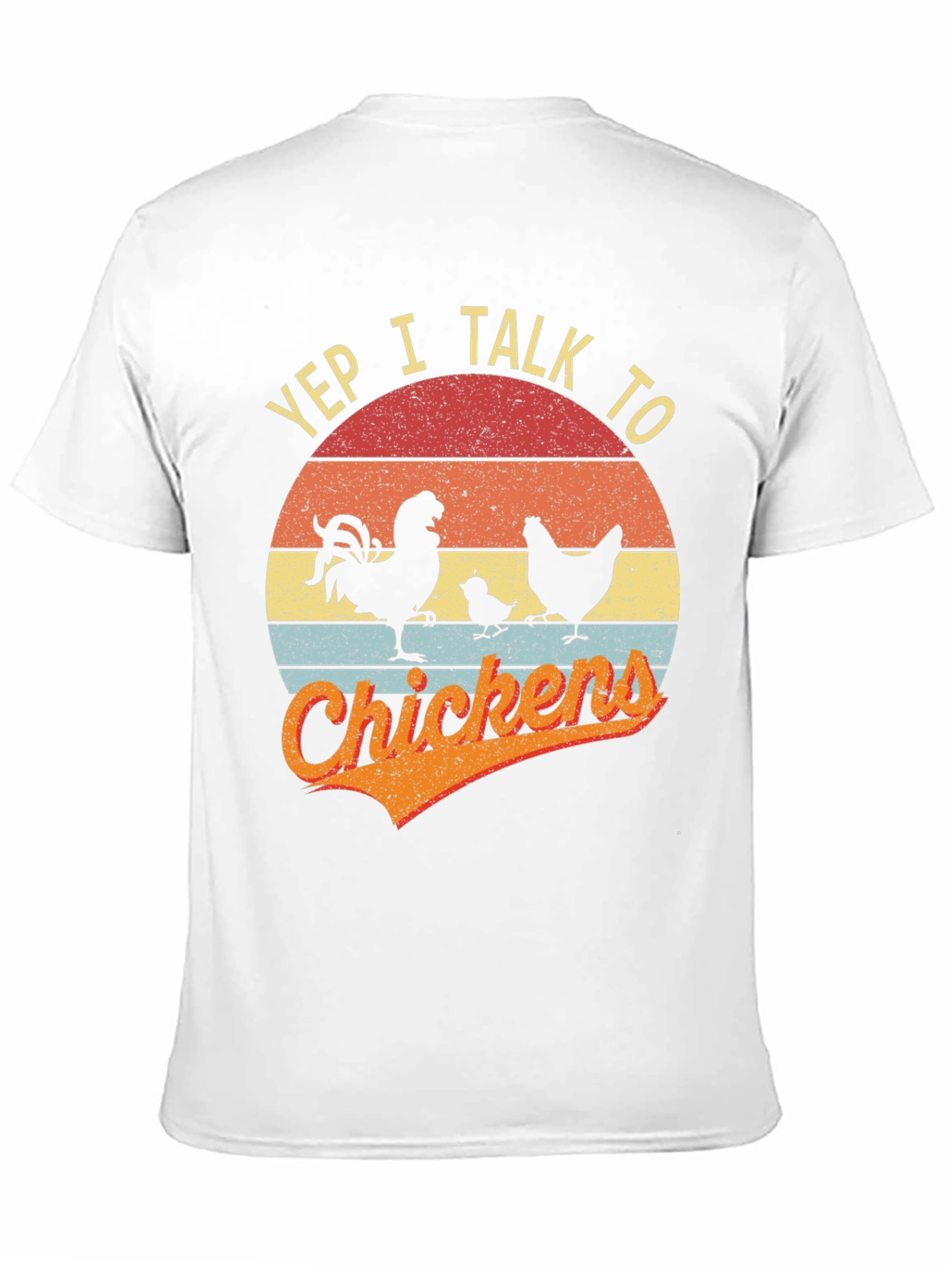 Black Yep I Talk to Chickens T-Shirt Vintage Style view 11