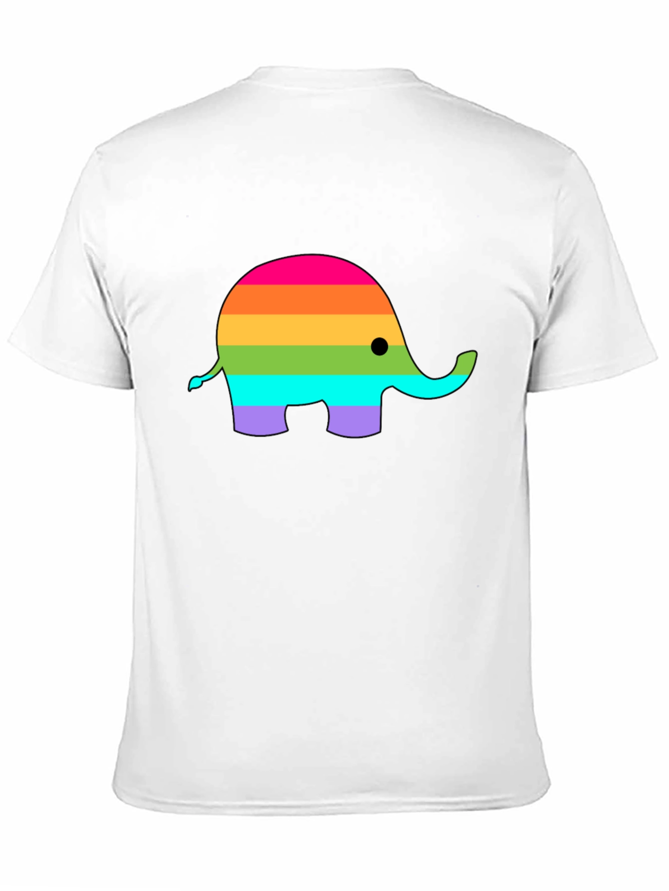 Black Rainbow Elephant Graphic T-Shirt view 11