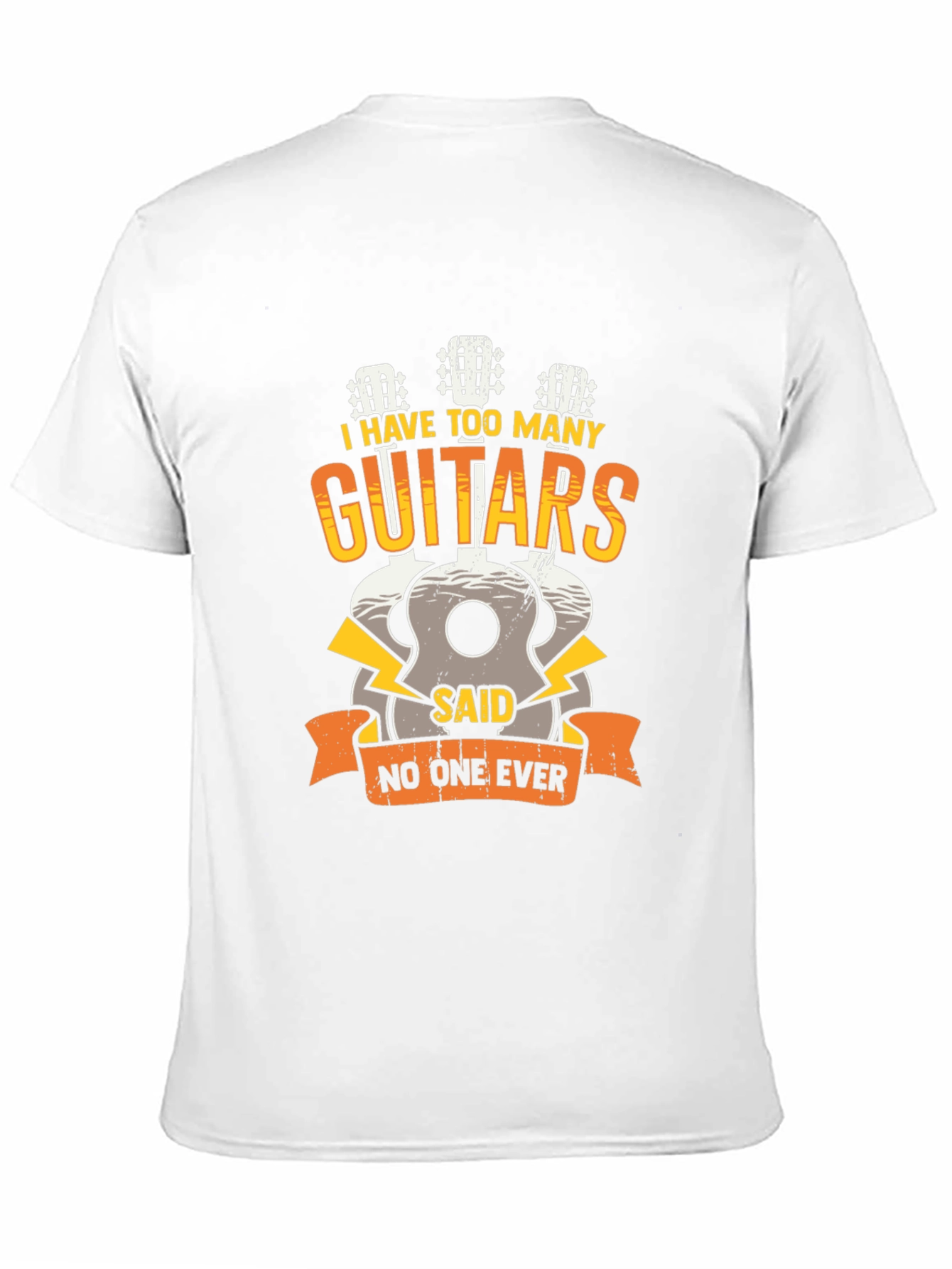 Black Guitar Lover Tee: I Have Too Many Guitars! view 11