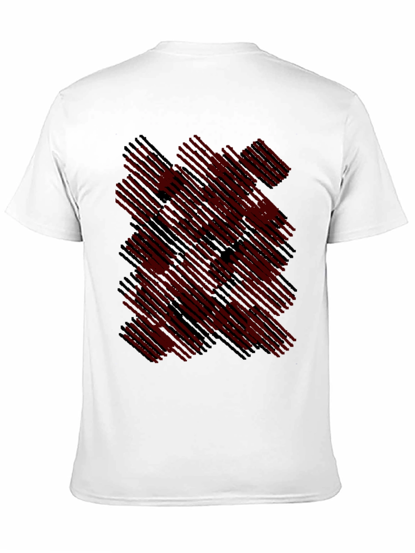 Black Abstract Line Pattern T-Shirt view 11