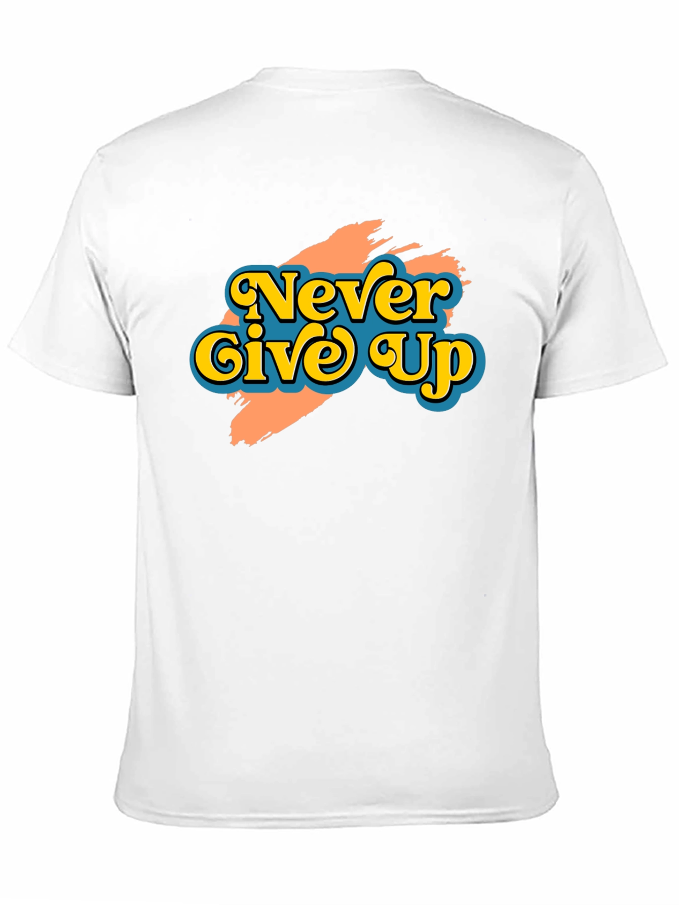 Black Never Give Up Retro Graphic T-Shirt view 11