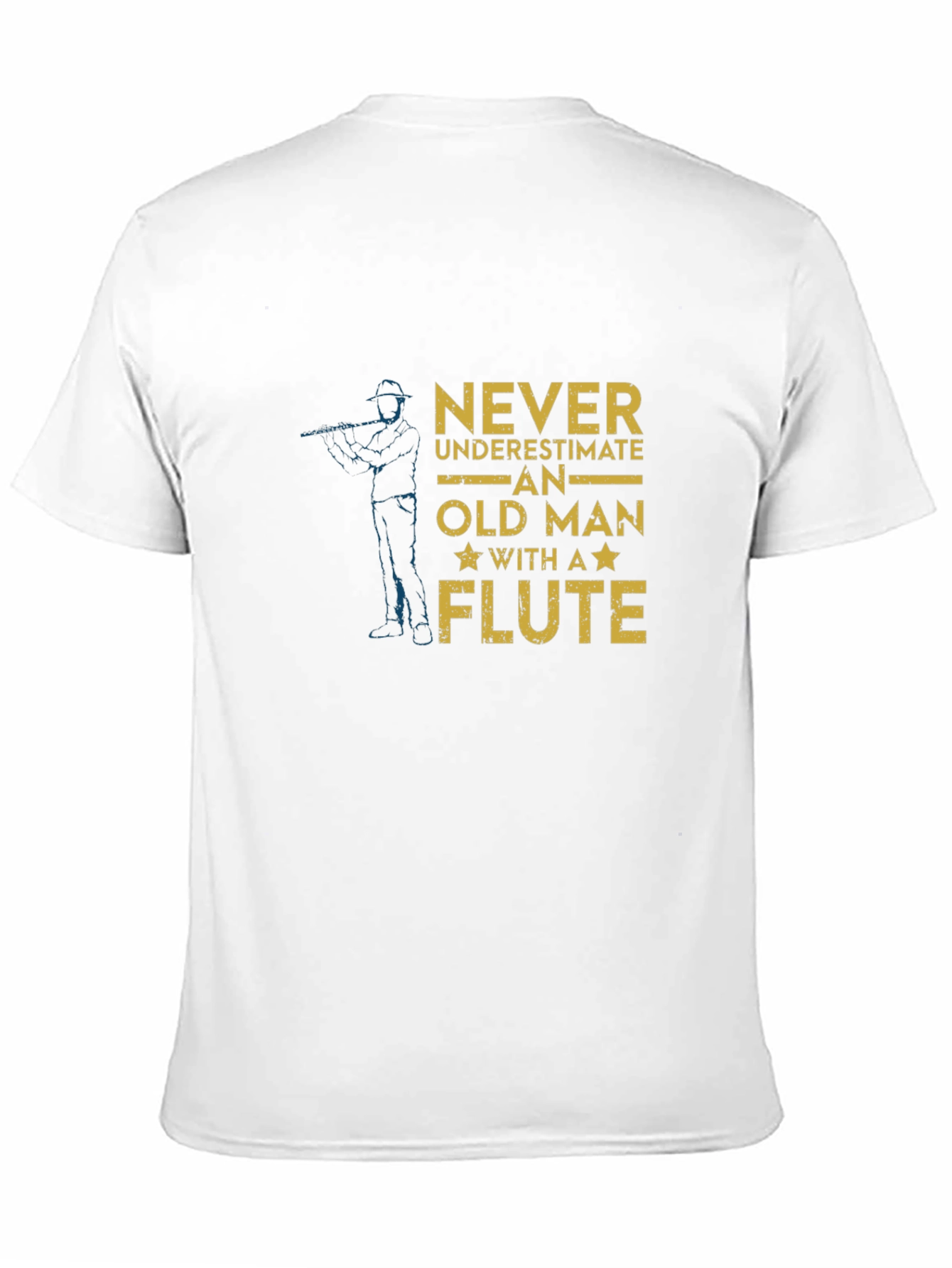 Black Never Underestimate Old Man With A Flute T-Shirt view 11