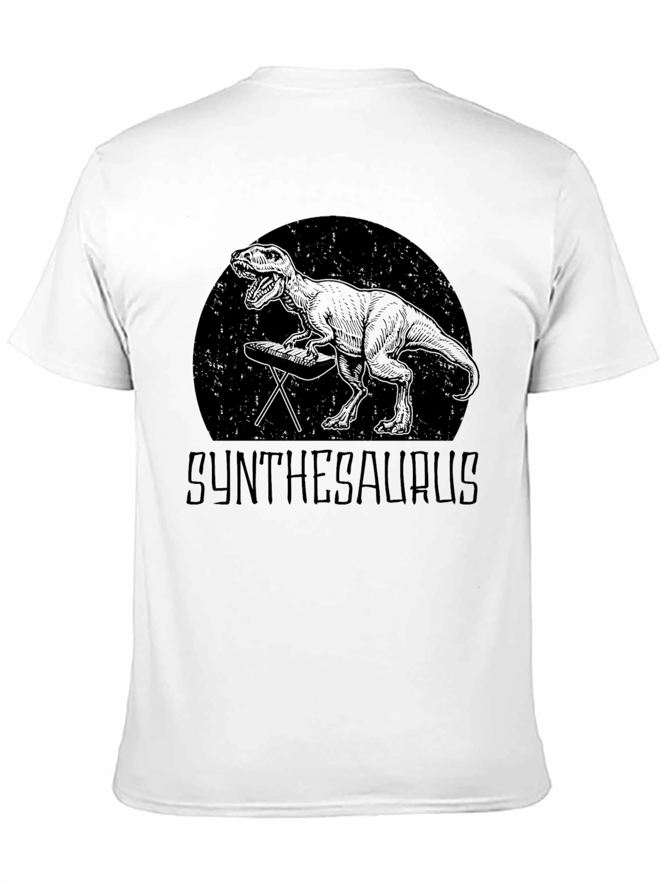 Black Synthesaurus T-Shirt - Dinosaur DJ Graphic Tee view 11