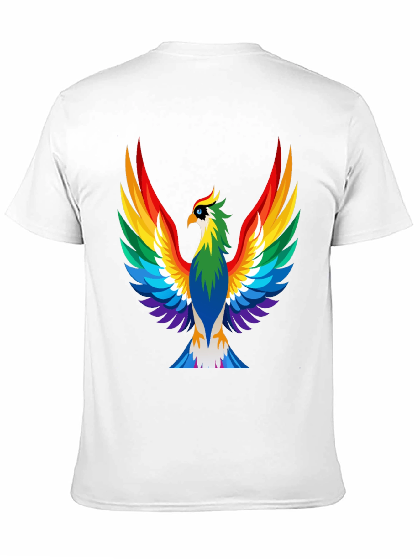 Black Rainbow Phoenix Graphic Tee - Bold Black Shirt view 11