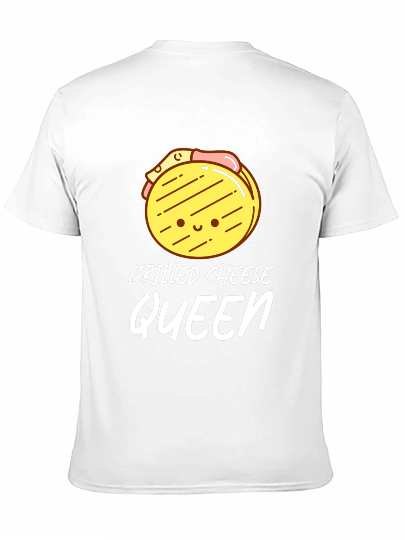 Black Grilled Cheese Queen T-Shirt - Black, Cute Cartoon Design view 11