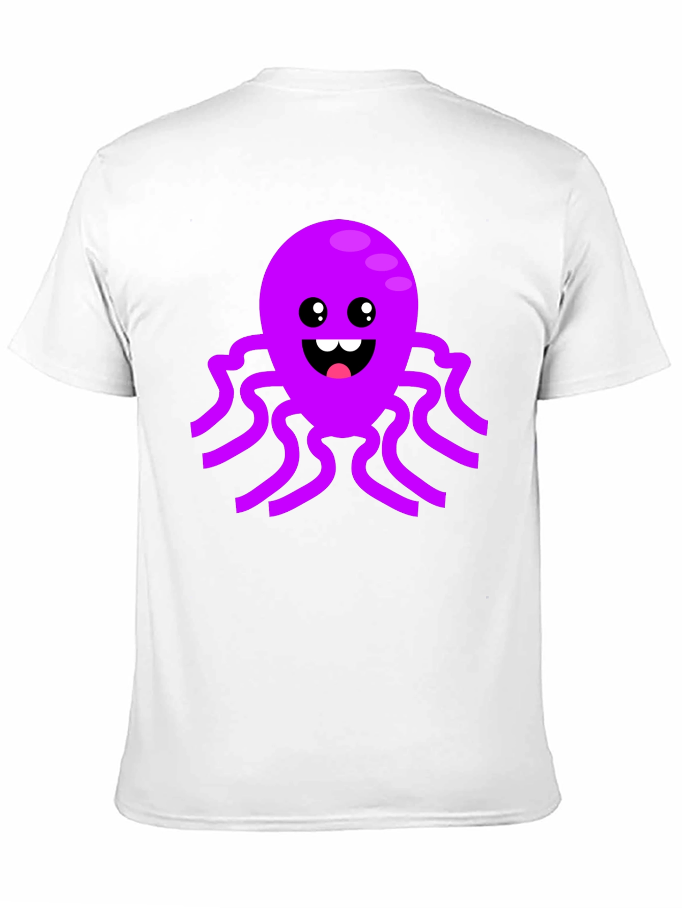 Black Cute Octopus Graphic Tee - Black Cotton T-Shirt view 11