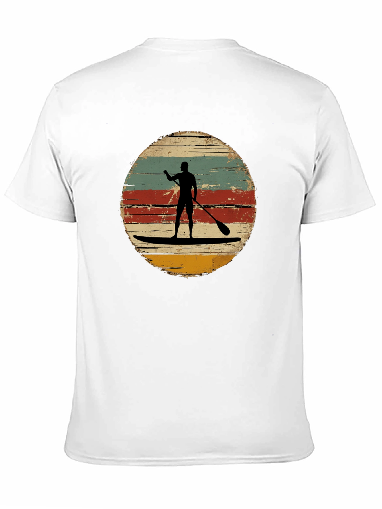 Black Retro Paddle Boarding T-Shirt - Vintage Style Surfing Tee view 11