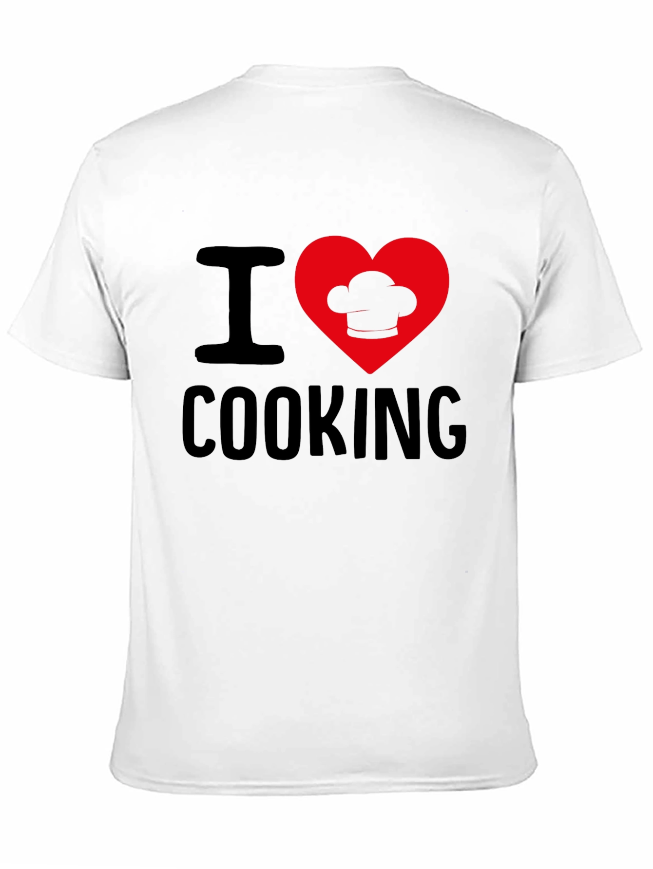 Black I Heart Cooking T-Shirt, Chef's Hat Design view 11