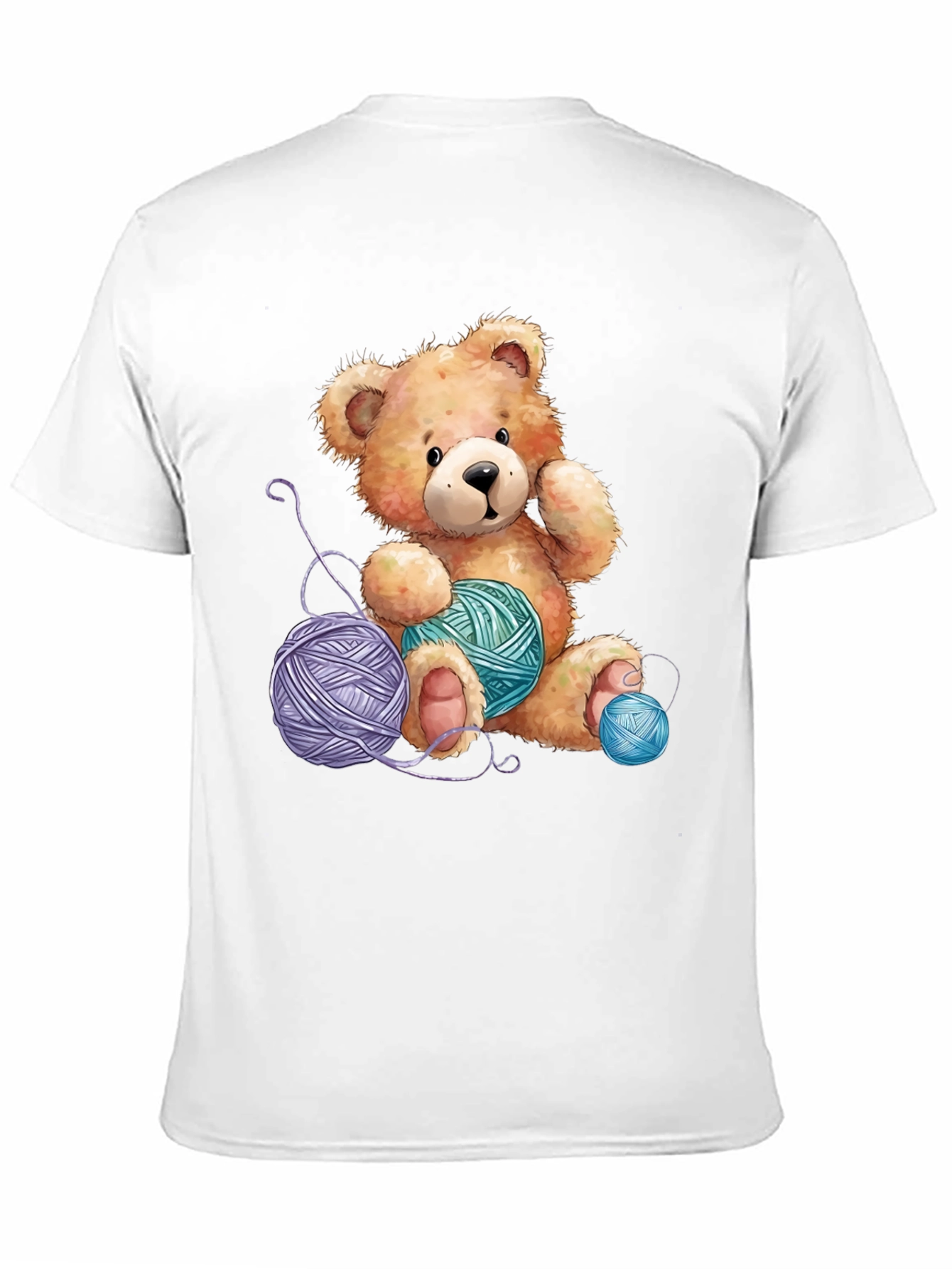 Black Teddy Bear Yarn Lover T-Shirt view 11