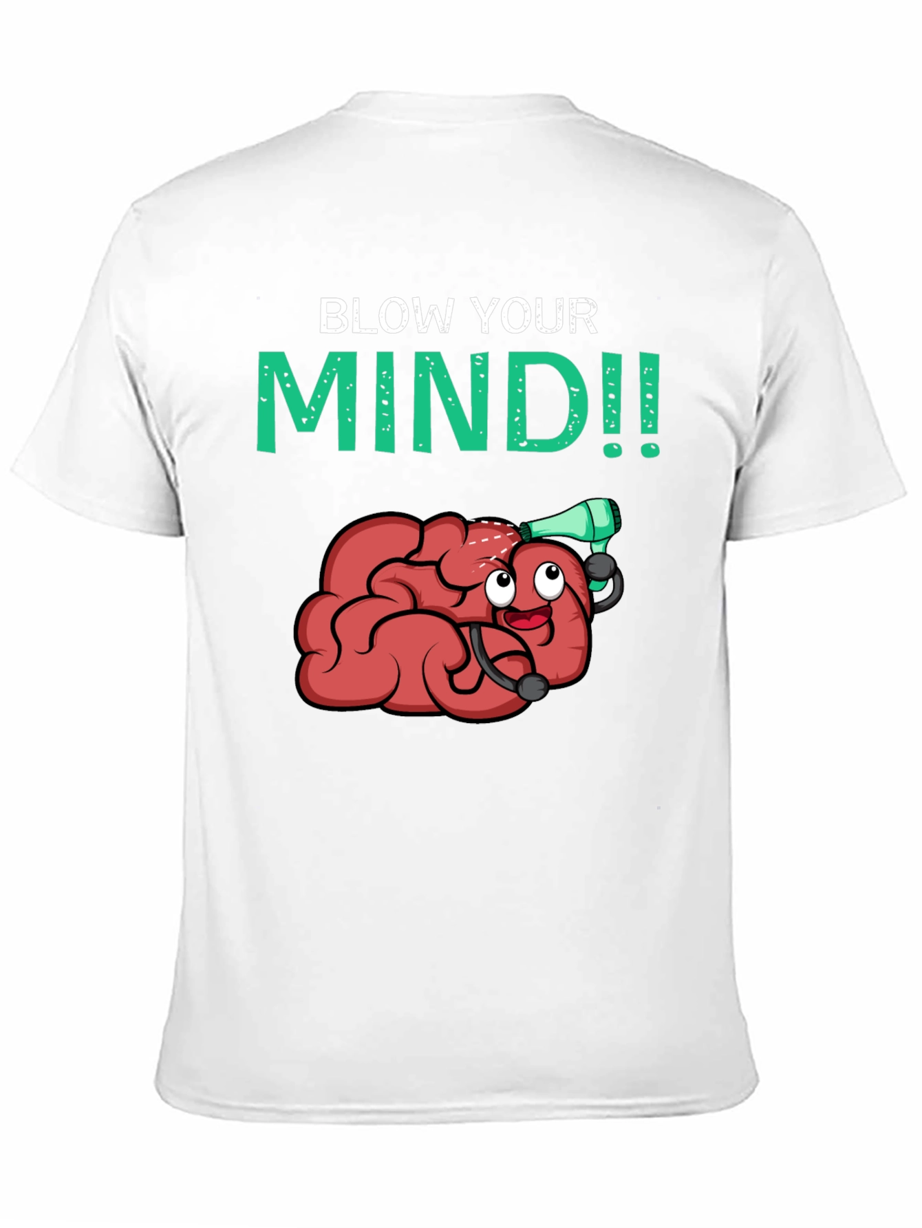 Black Blow Your Mind T-Shirt - Funny Brain Cartoon Tee view 11