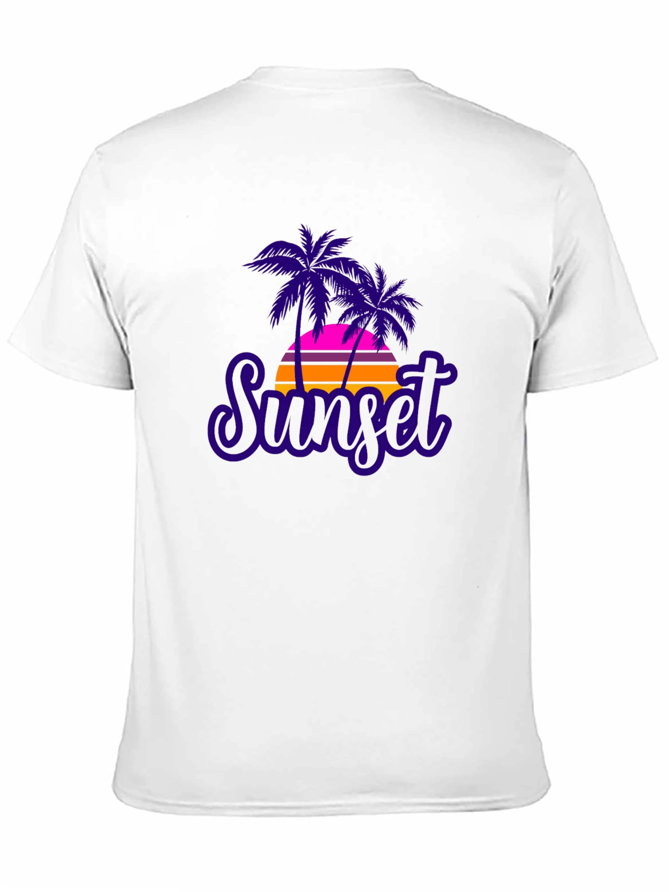 Black Sunset Palms Graphic Tee - Retro Style T-Shirt view 11