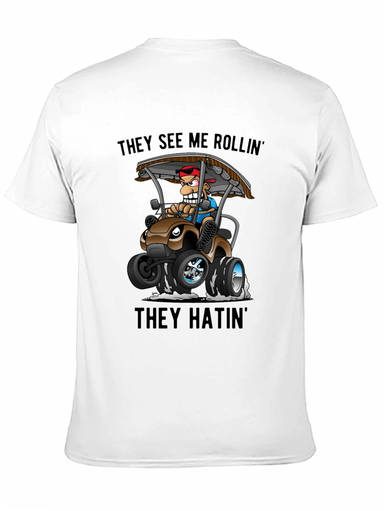Black They See Me Rollin' T-Shirt view 11