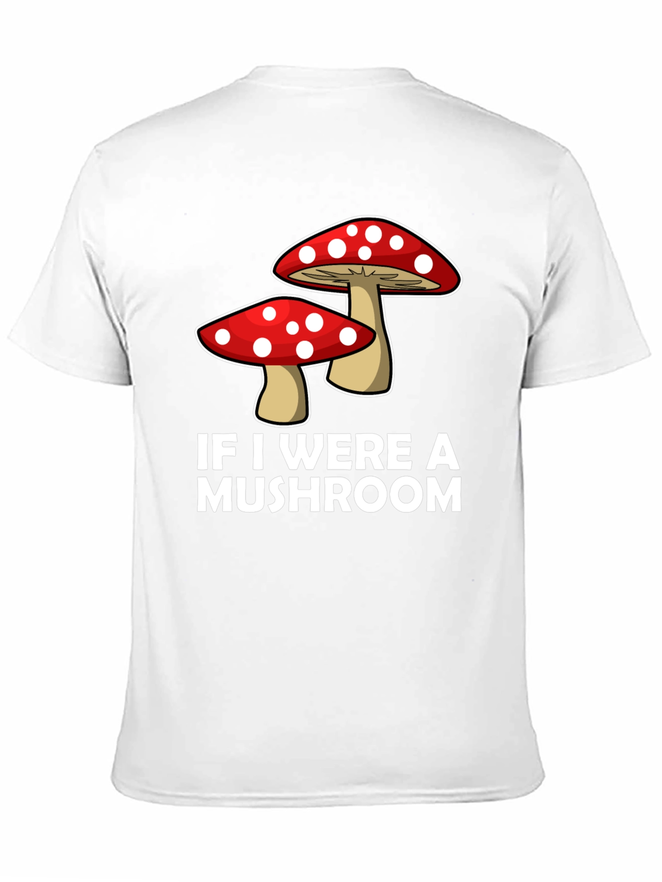Black Mushroom Graphic Tee - Funny Men's Crew Neck T-Shirt view 11